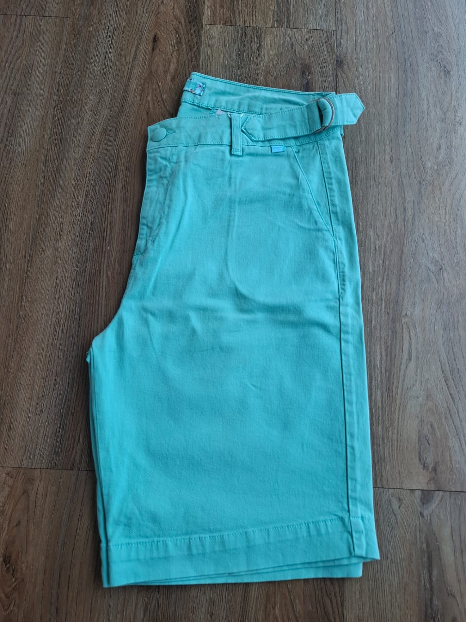 Bermuda sarja verde água fivela cós - Zampers