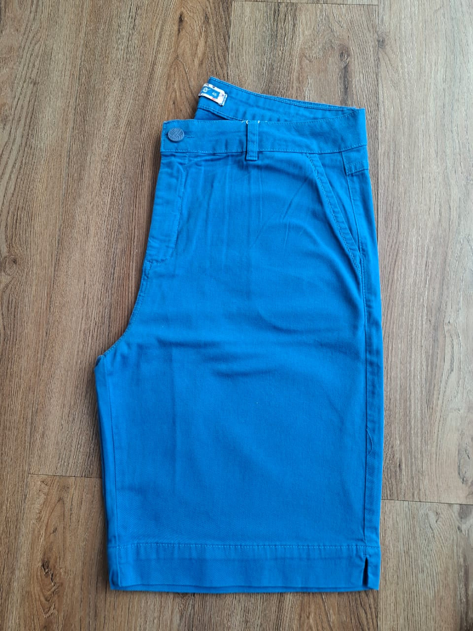 Bermuda sarja azul denin fivela cós - Zampers