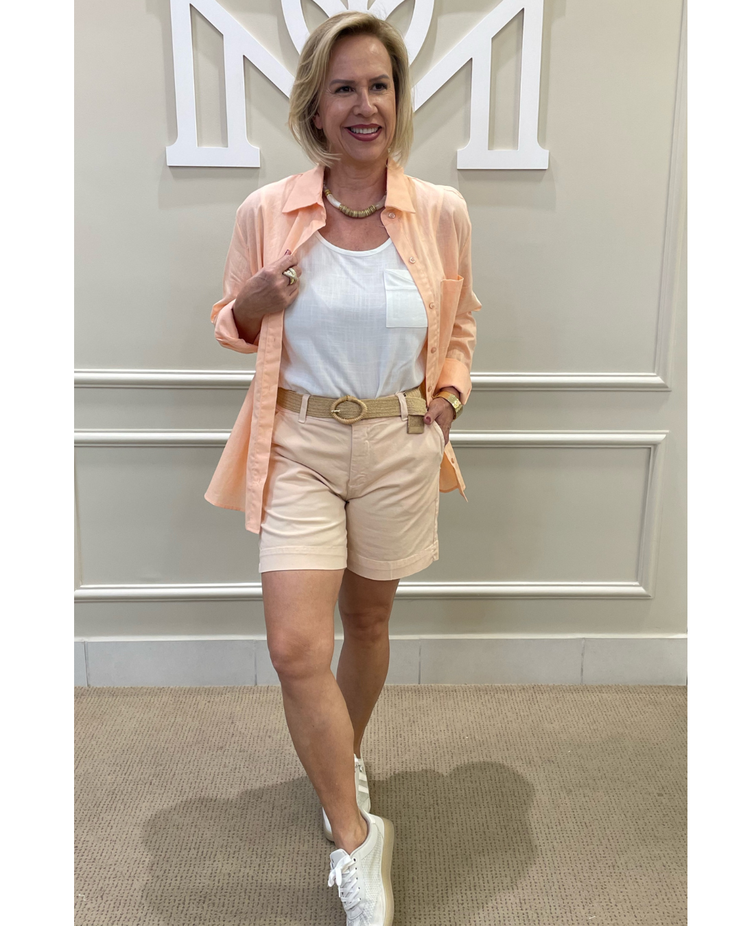 Bermuda sarja meia coxa  rosê - Zampers