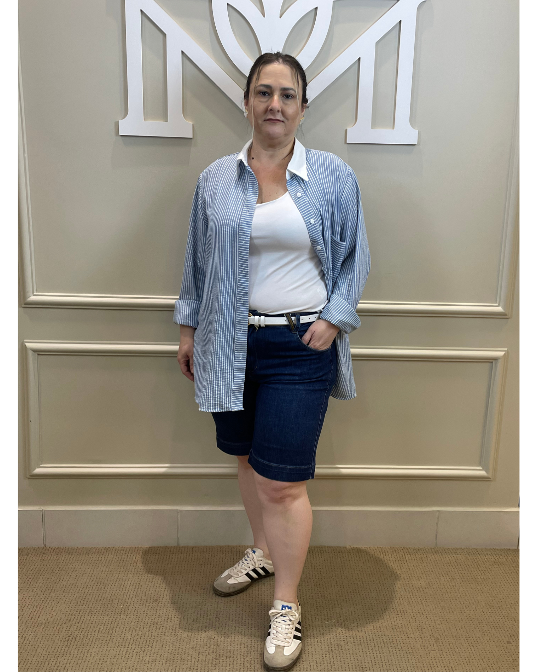 Bermuda jeans comprida escura - Zampers