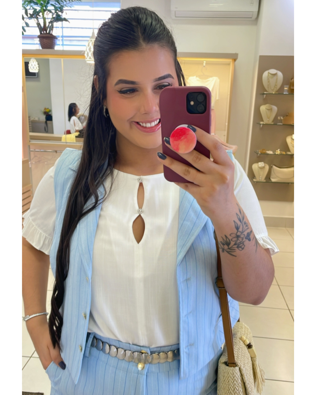 Blusa off decote gota strass - Savannah