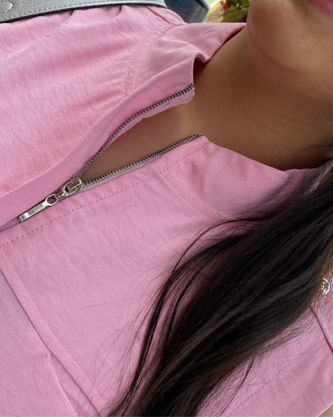 Conjunto calça alfaiataria rosa casaquinho