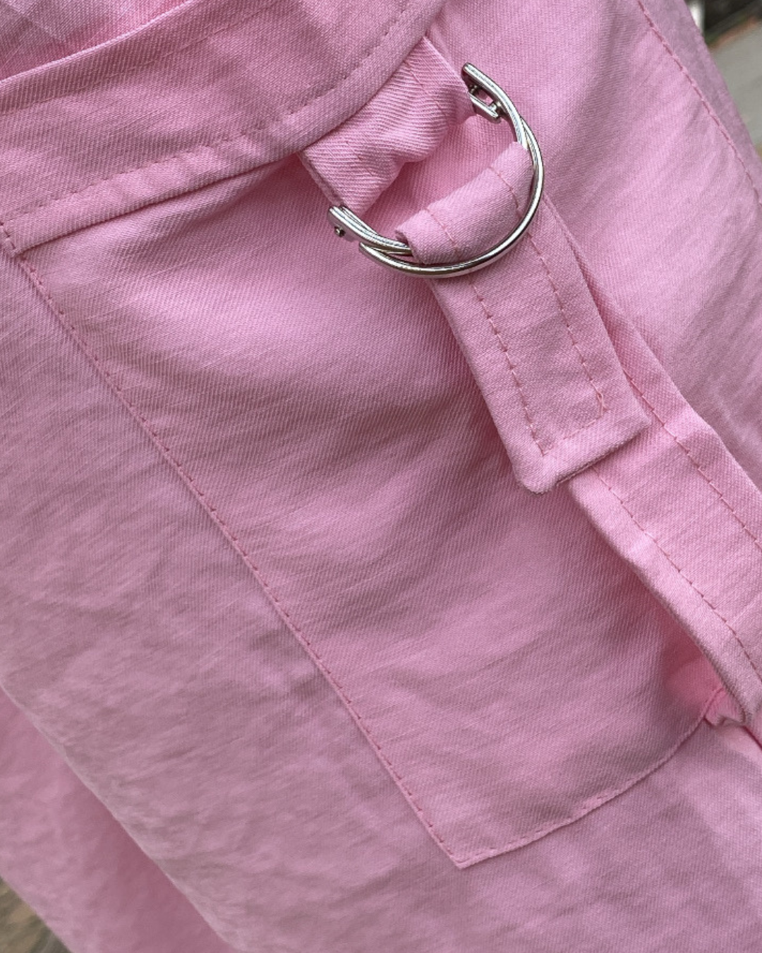 Conjunto calça alfaiataria rosa casaquinho