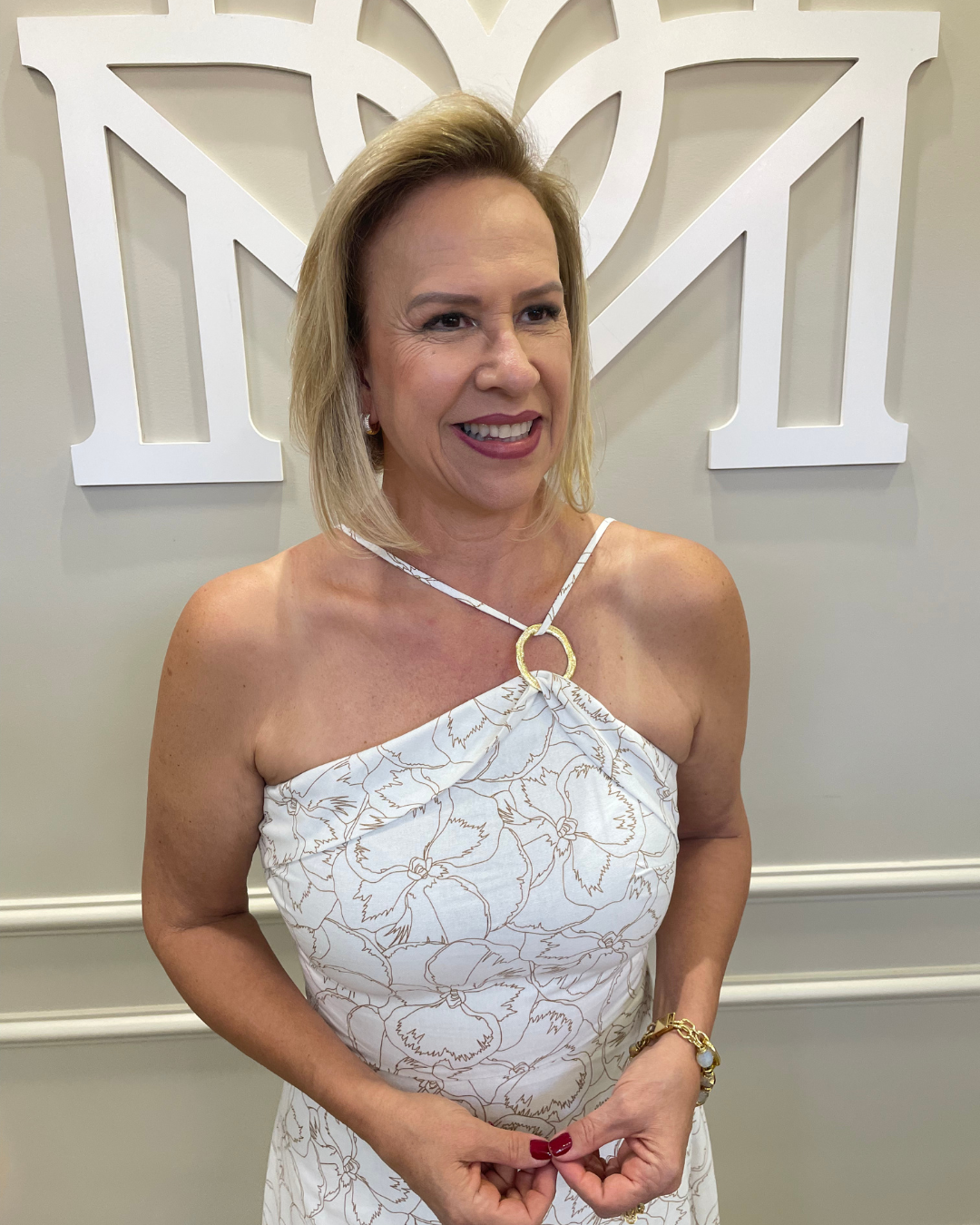 Vestido midi off estampado uma alça - Seiki