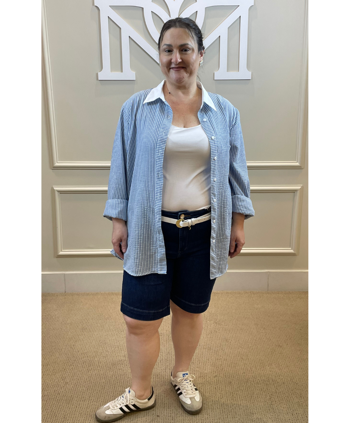 Bermuda jeans comprida escura - Zampers