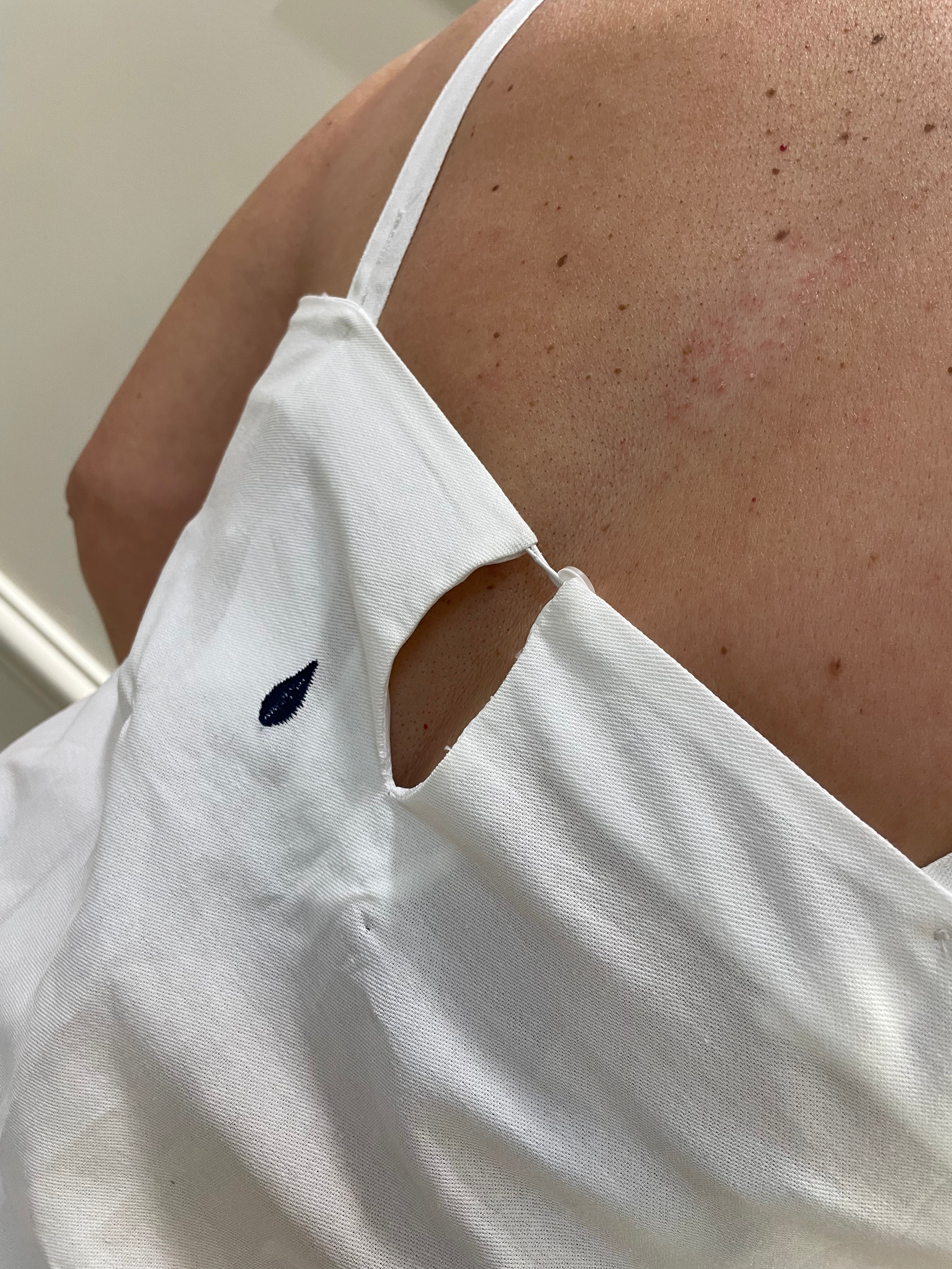 Conjunto cropped/saia bordado marinho - Seiki