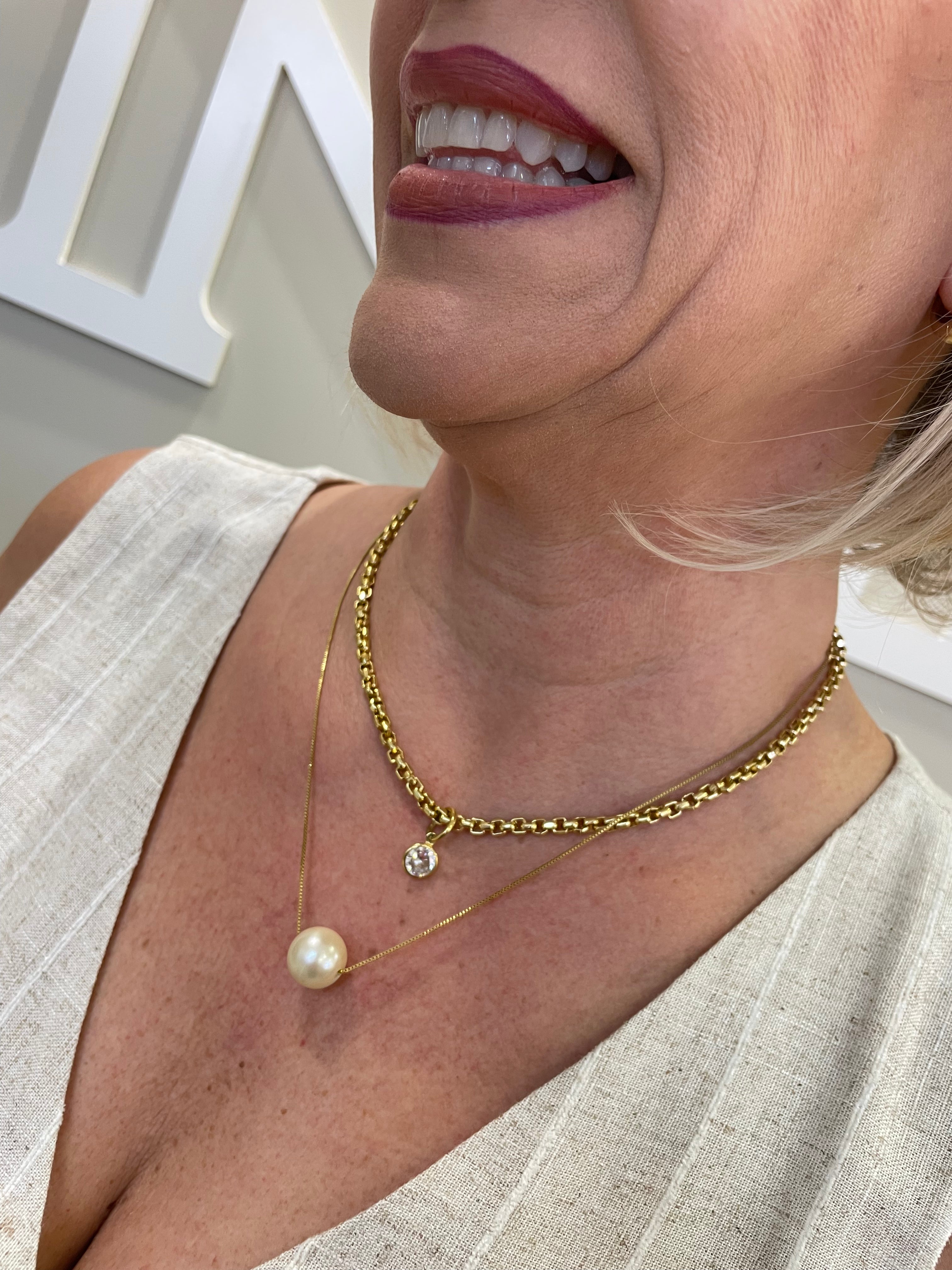 Vestido midi linho natural riscos off cinto - Seiki