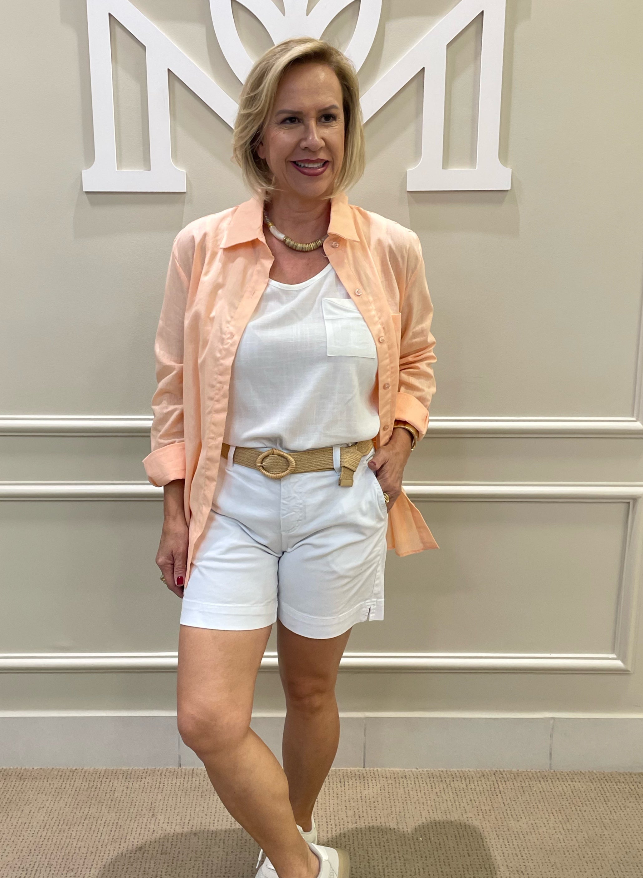 Bermuda sarja meia coxa branca - Zampers