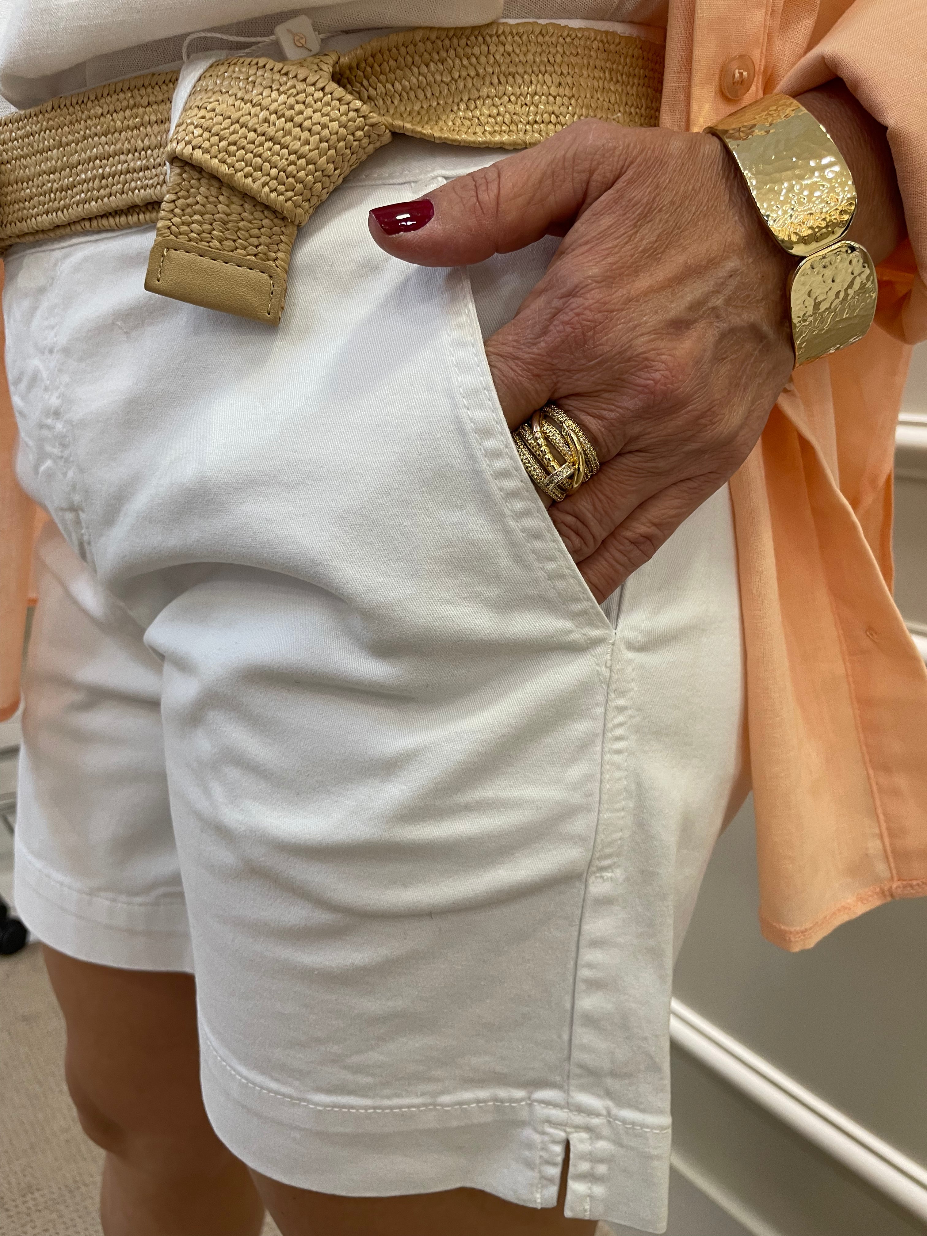 Bermuda sarja meia coxa branca - Zampers