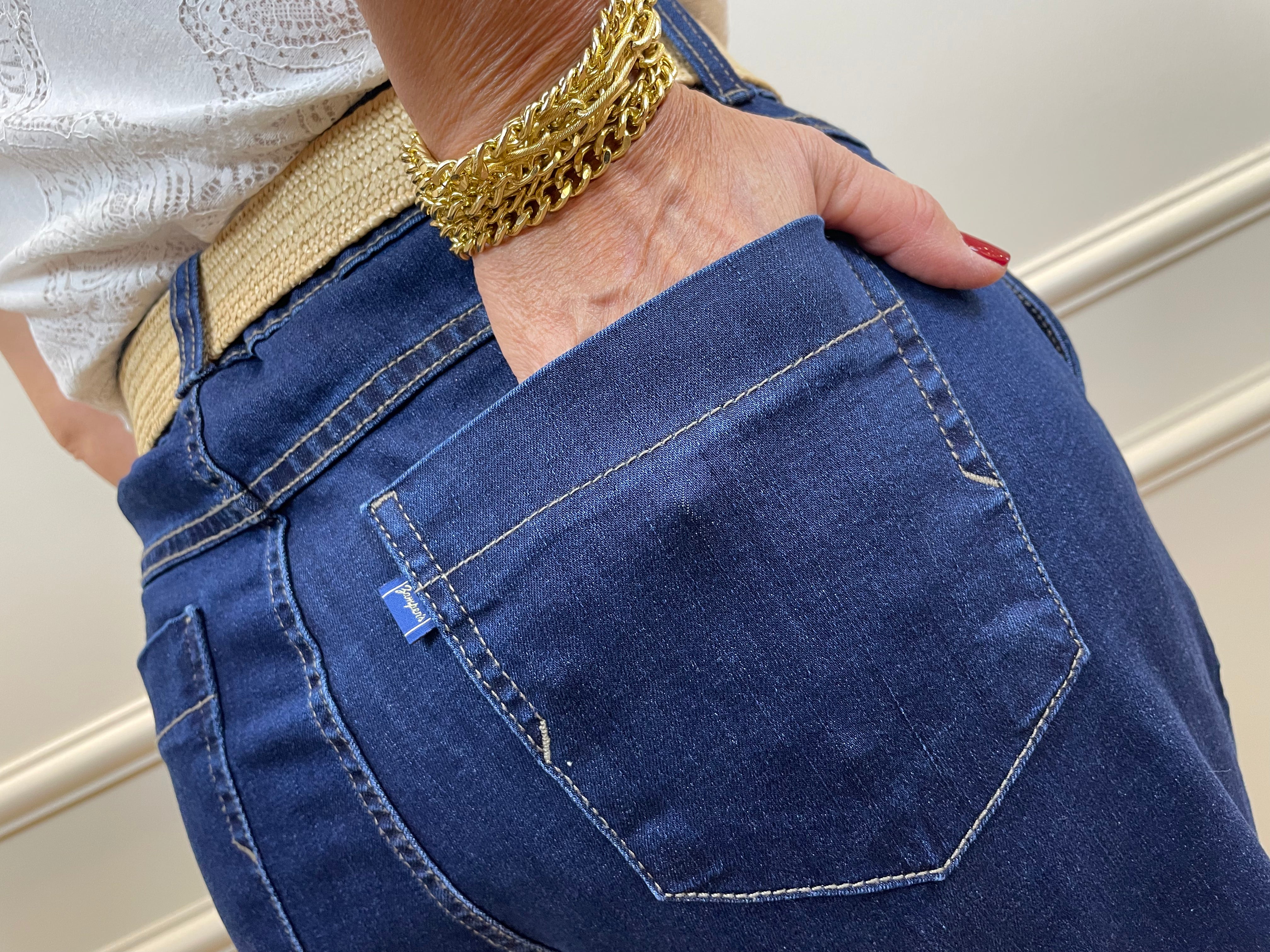 Bermuda jeans escura bolso faca - Zampers