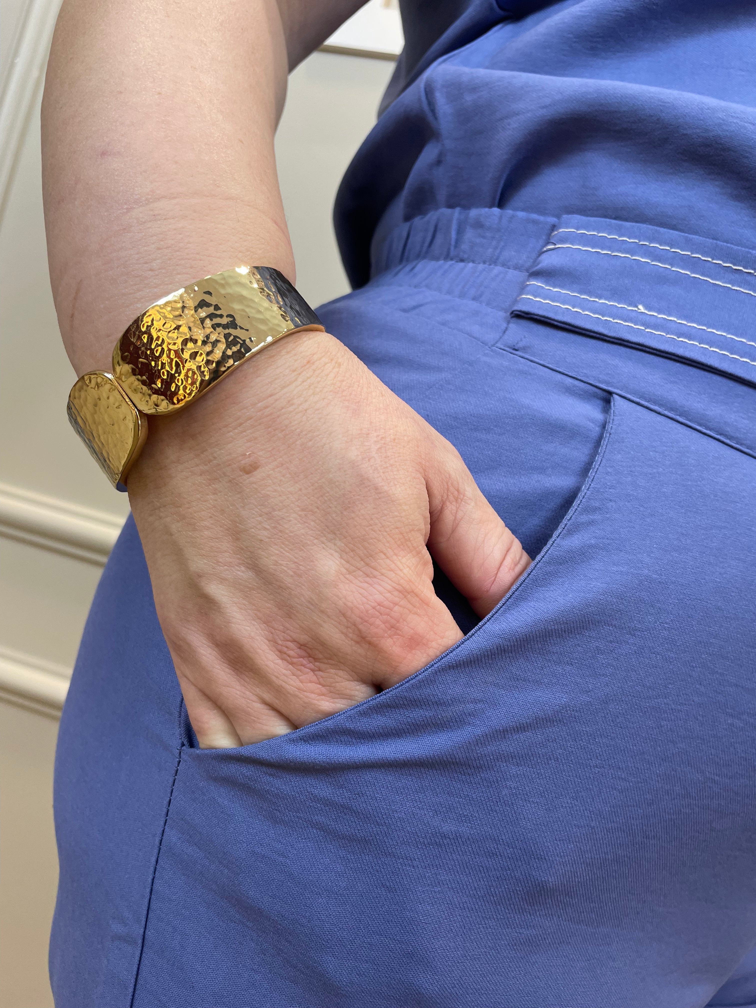 Conjunto calça alfaiataria azul pesponto - Areen