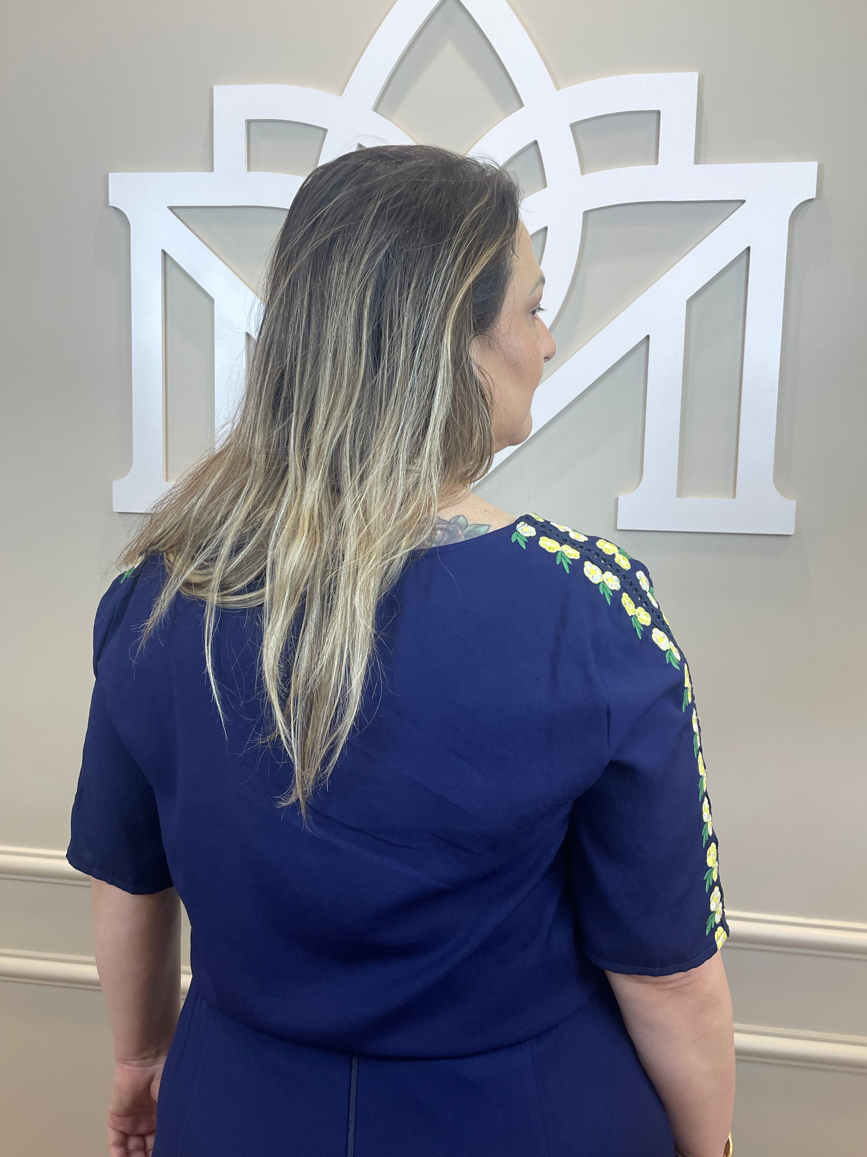 Blusa marinho bordada manga - Savannah