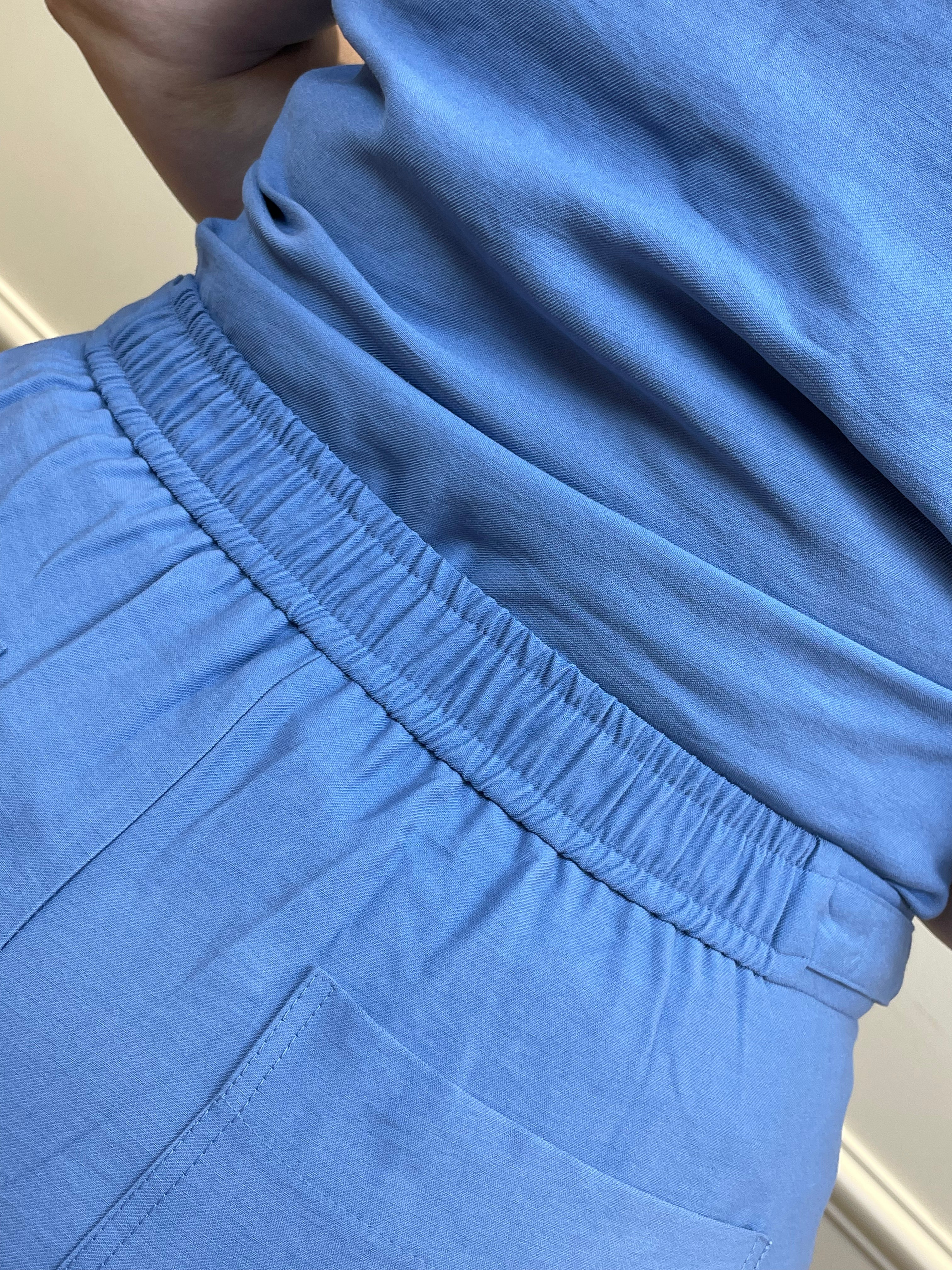 Conjunto de calça e regata azul de botão encapado - Nitrogen