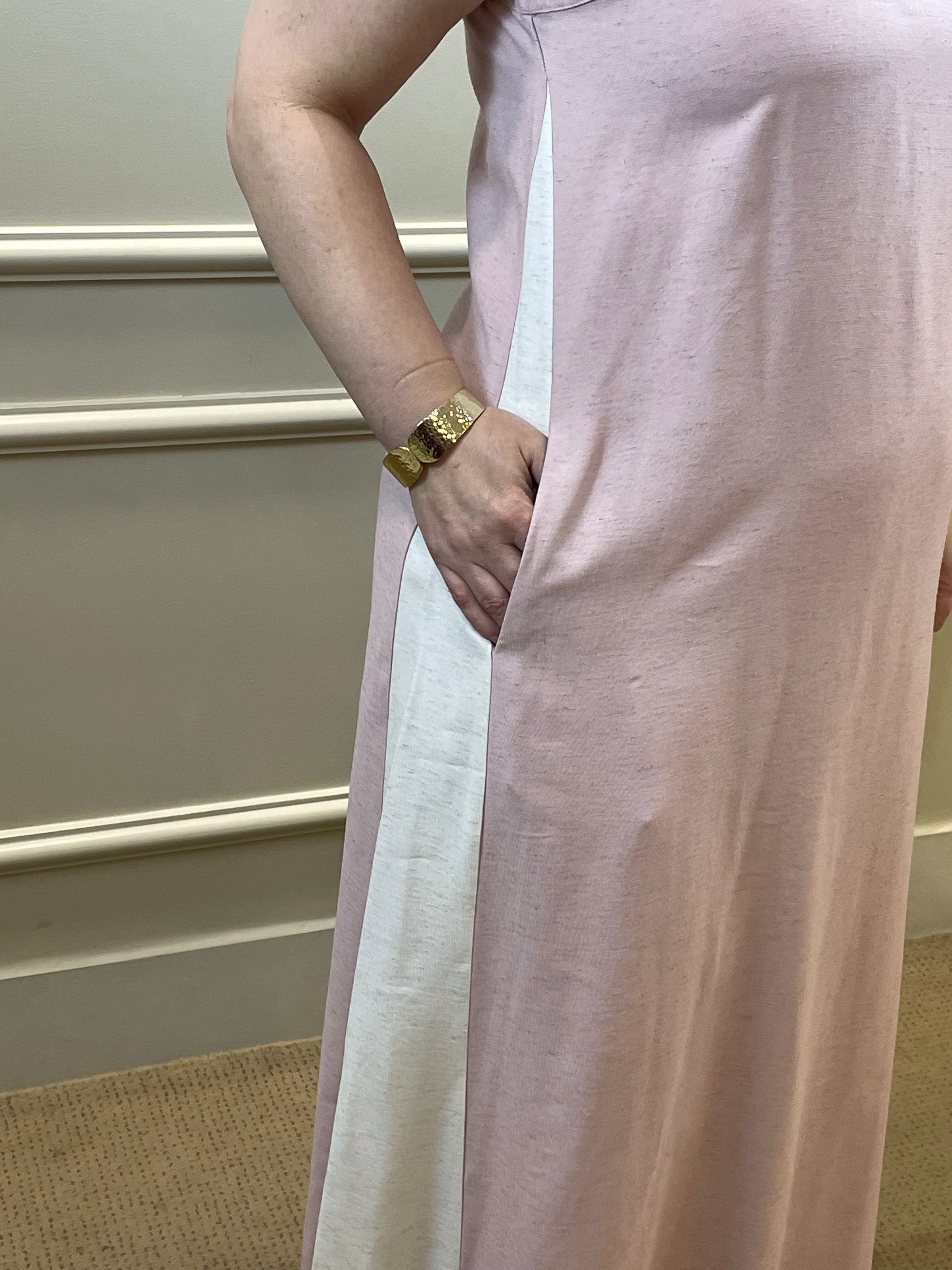 Vestido midi rosê com faixa off lateral - Seiki