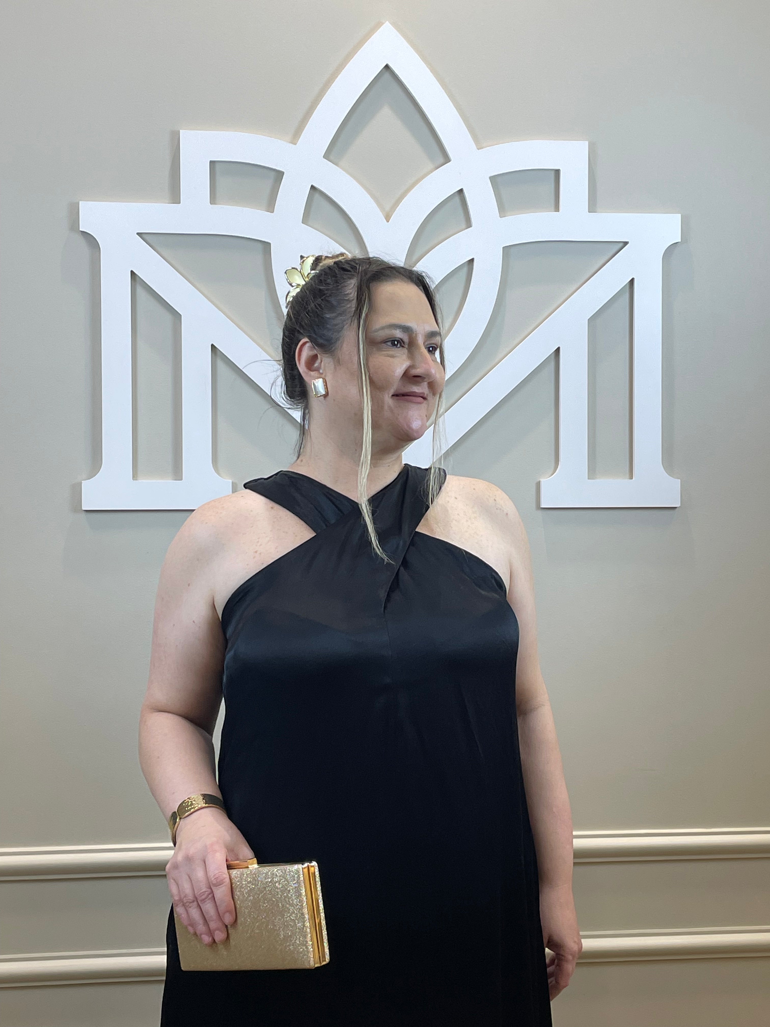 Vestido midi preto cava americana - Seiki