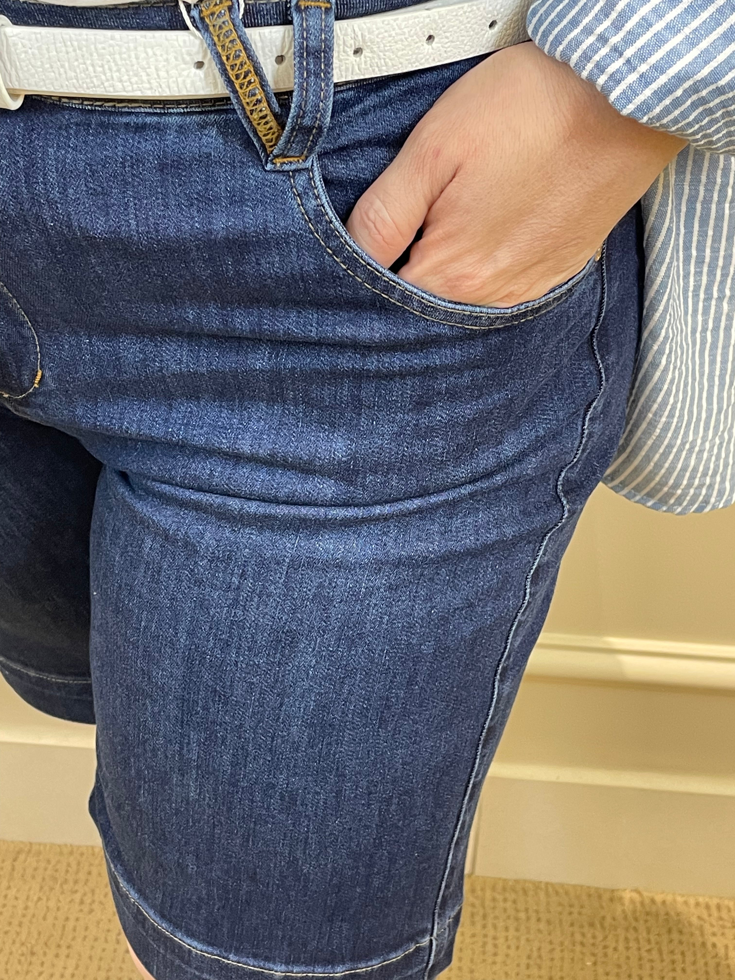 Bermuda jeans comprida escura - Zampers