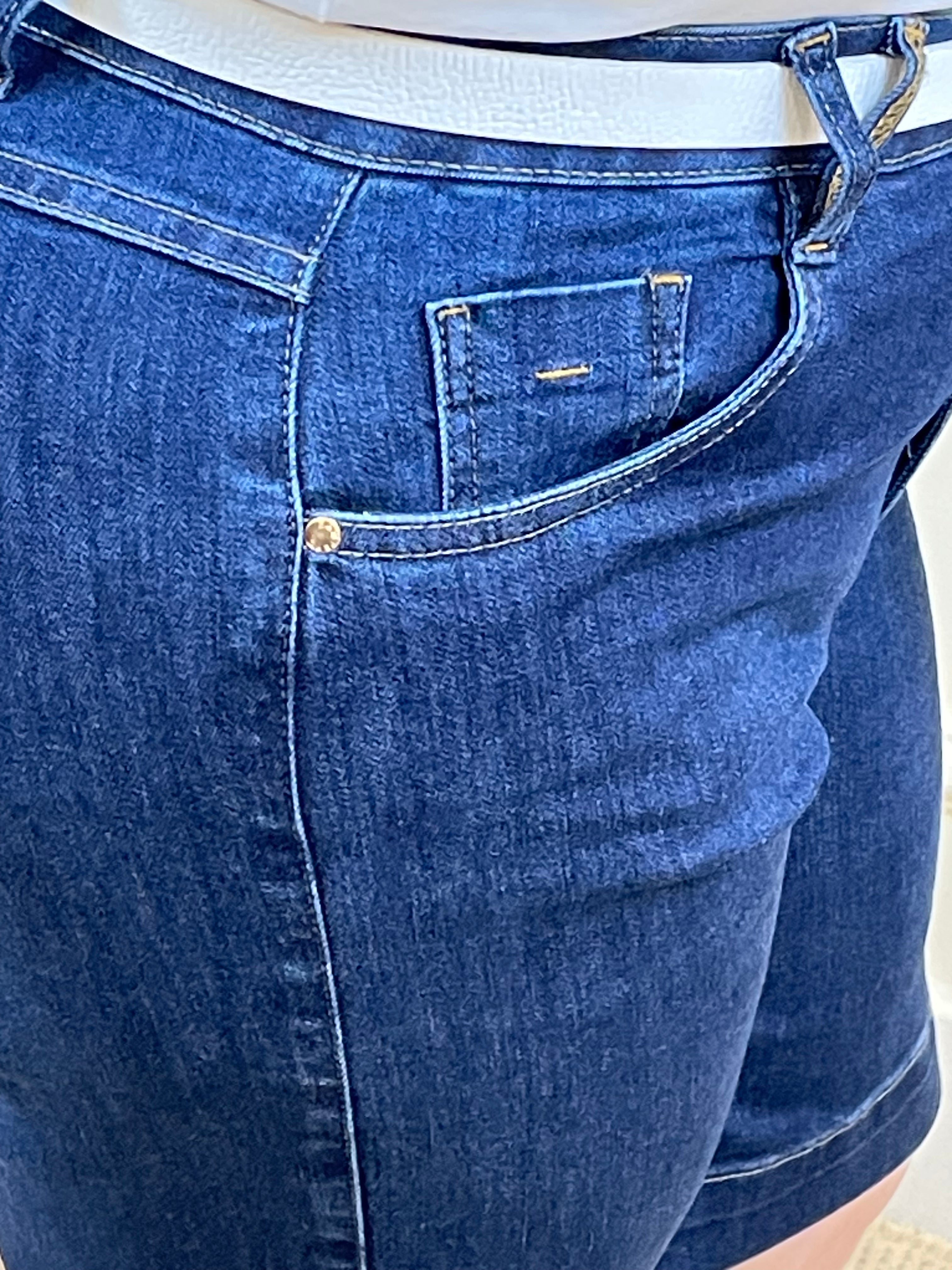 Bermuda jeans comprida escura - Zampers