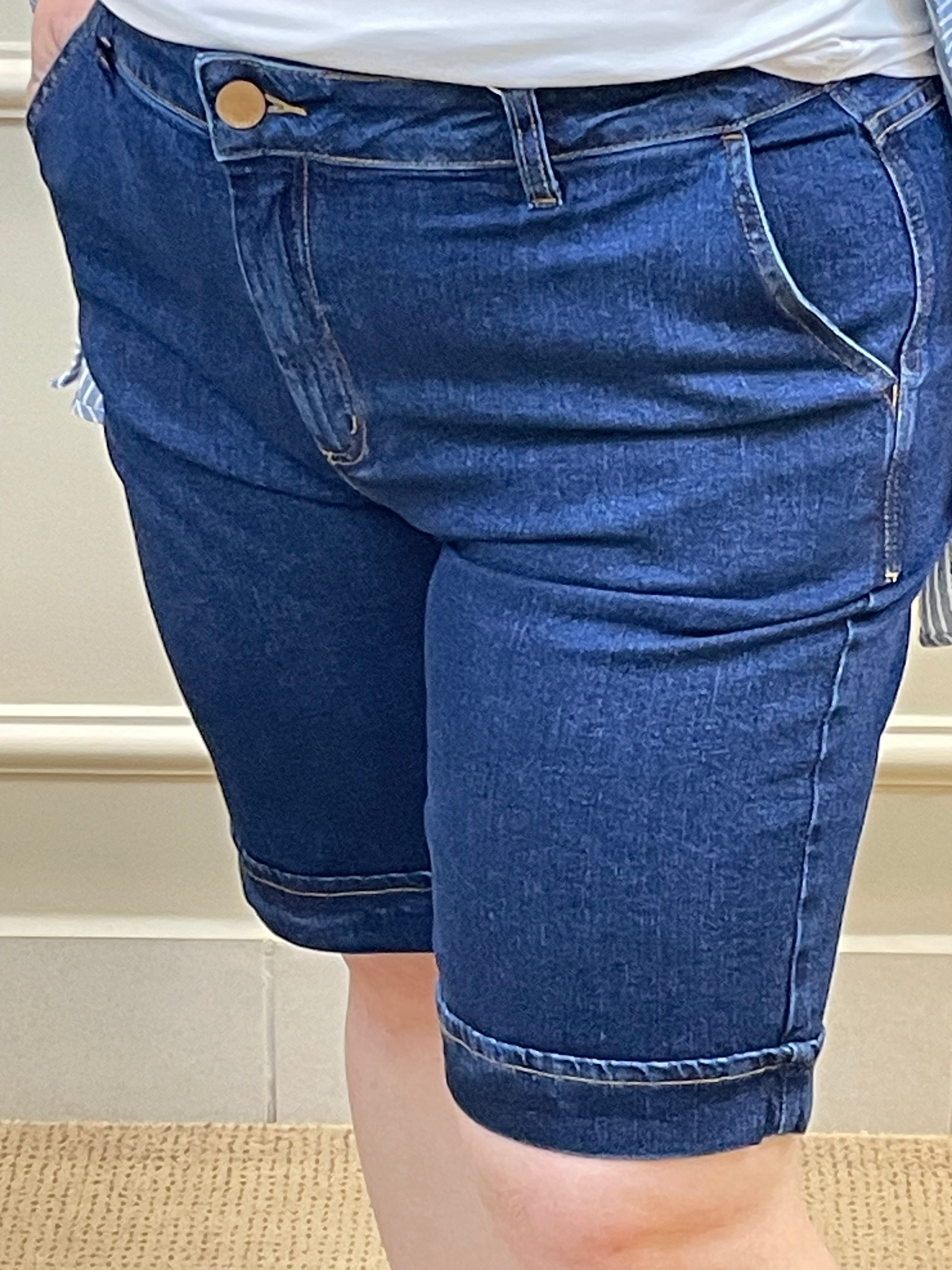 Bermuda jeans escura bolso  faca - Zampers