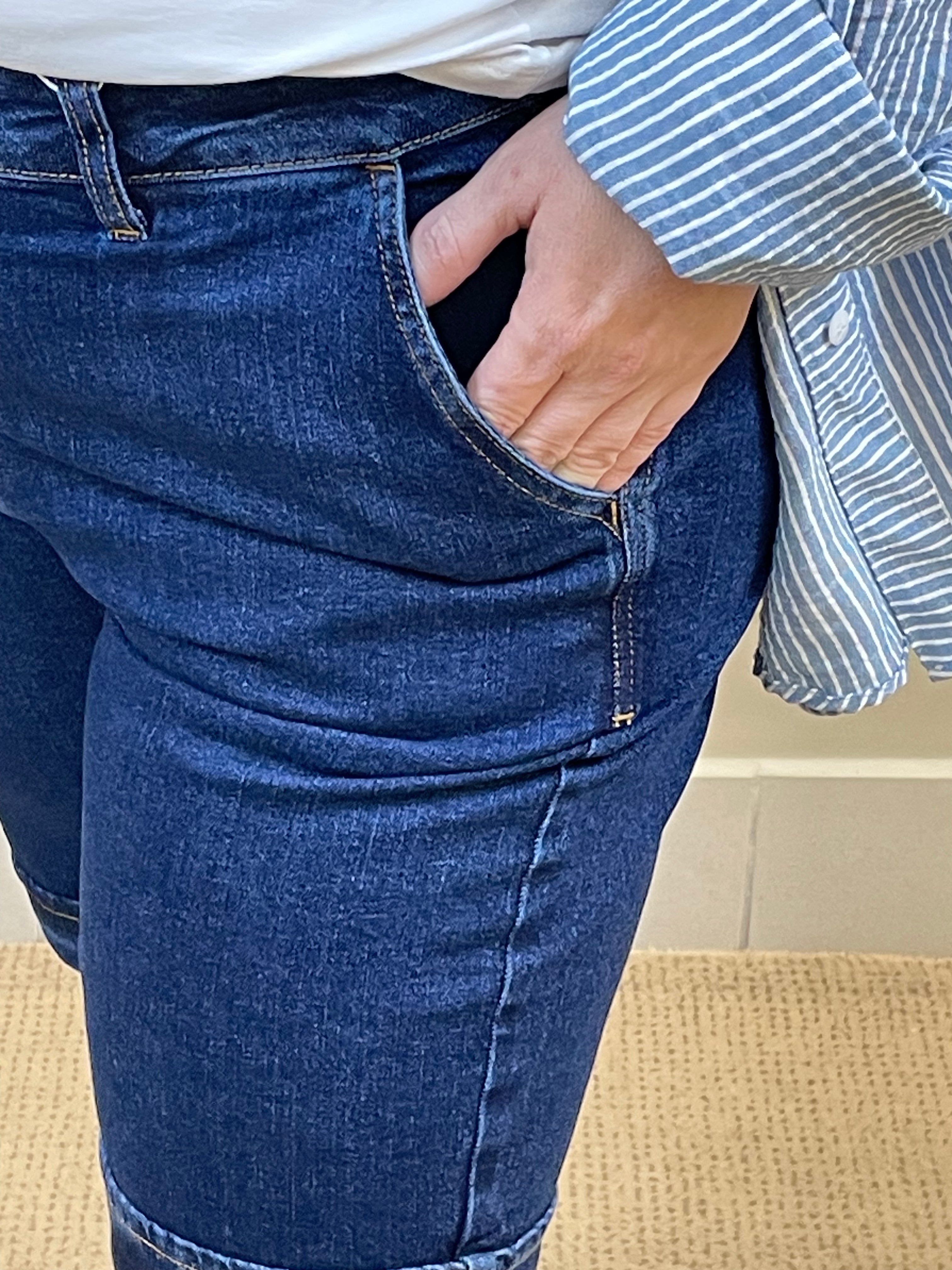 Bermuda jeans escura bolso  faca - Zampers