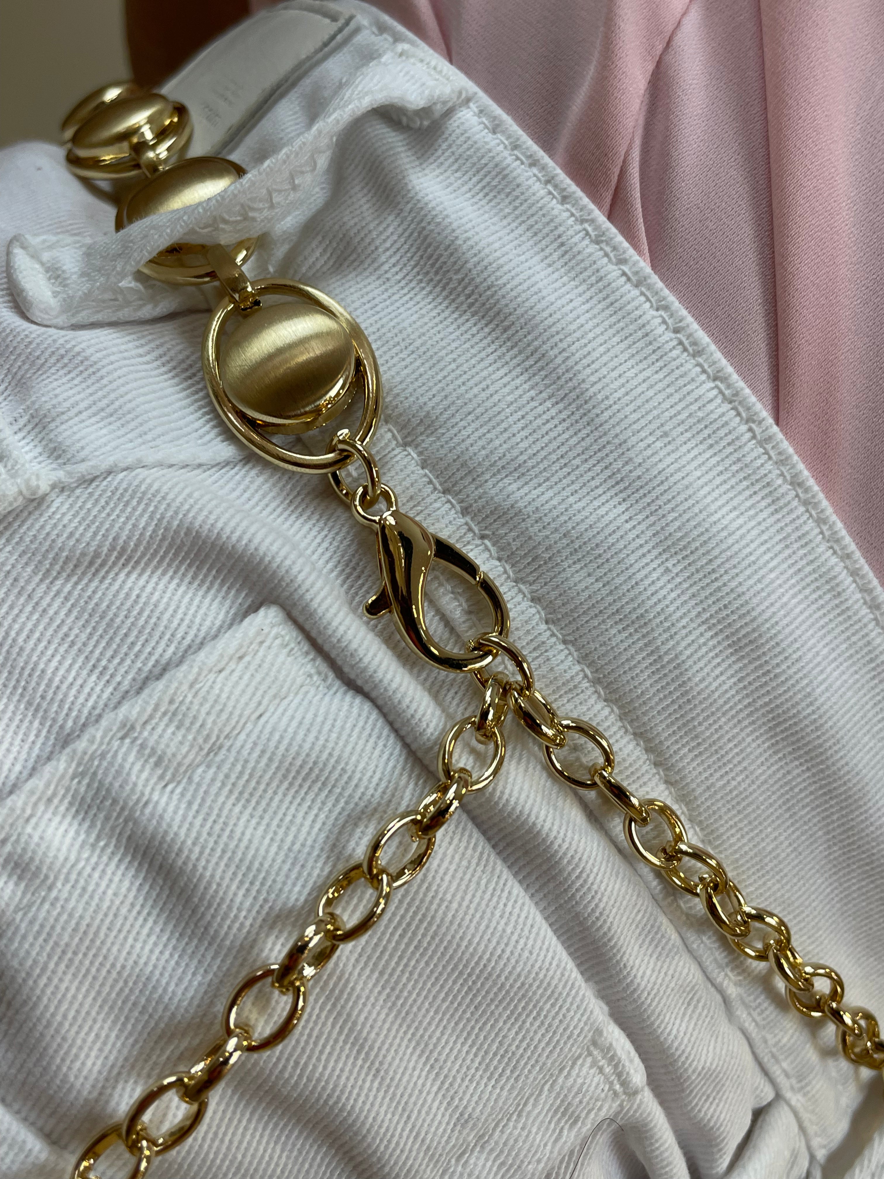 Wide leg branca sarja - Happiness