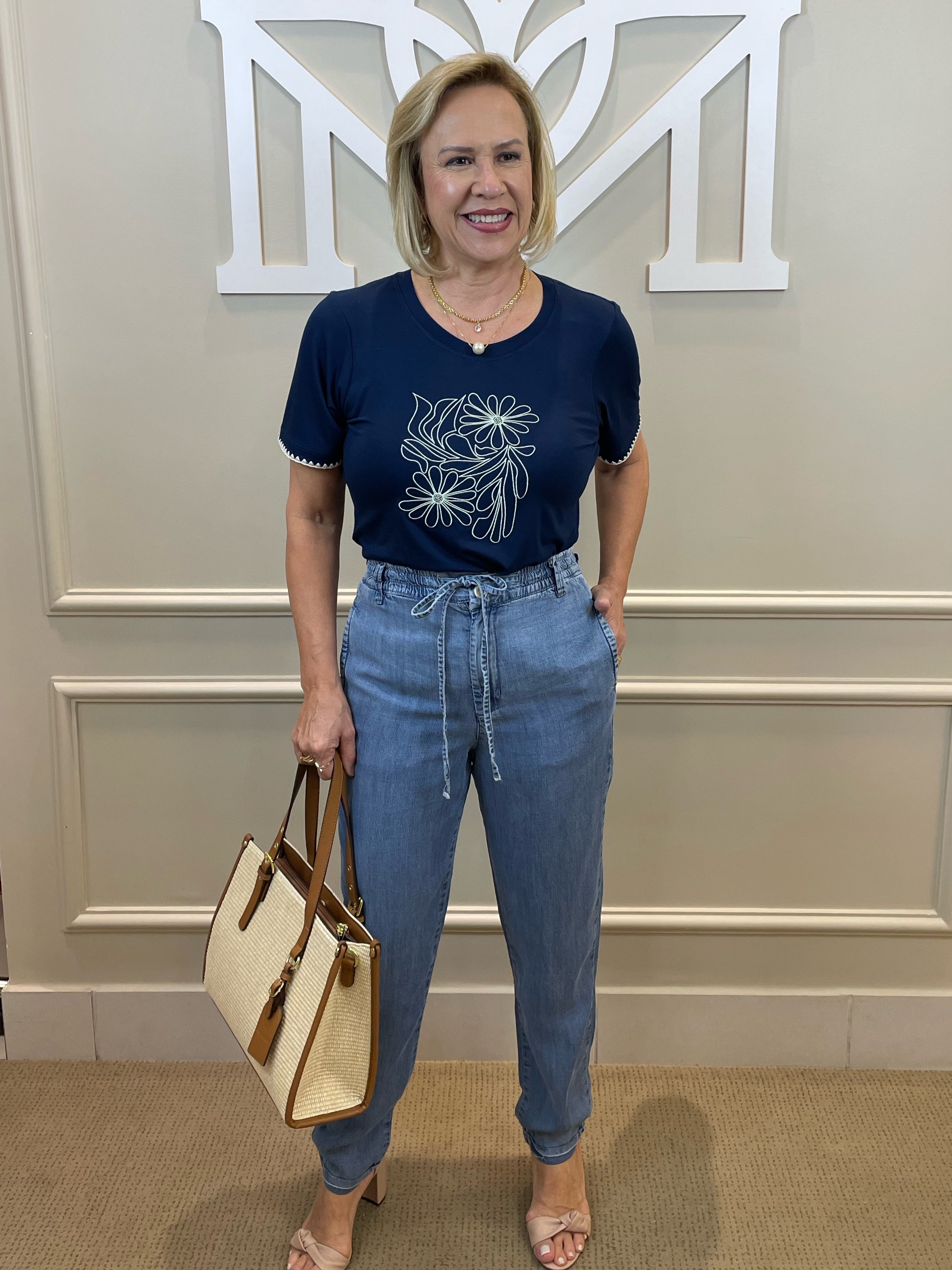 Calça jeans tencel jogger - Happiness