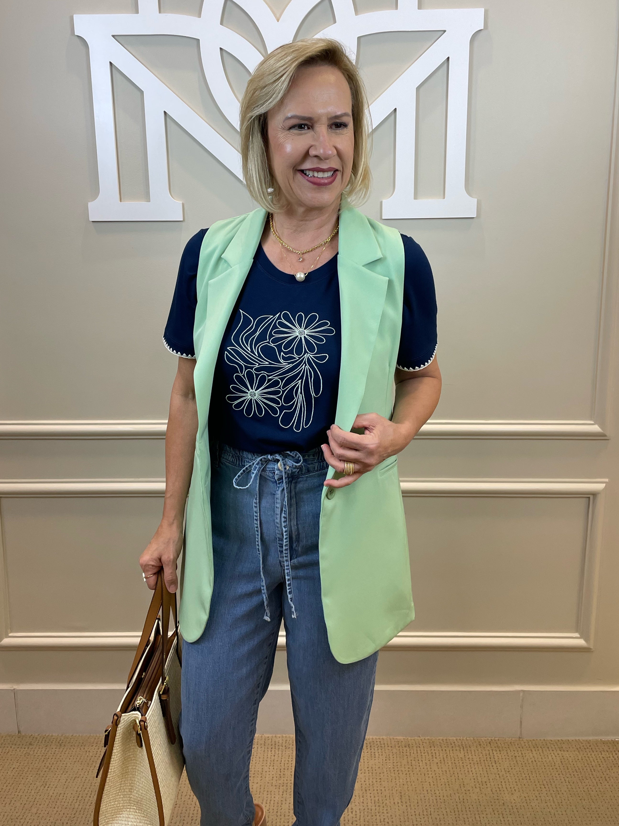 Colete alongado verde