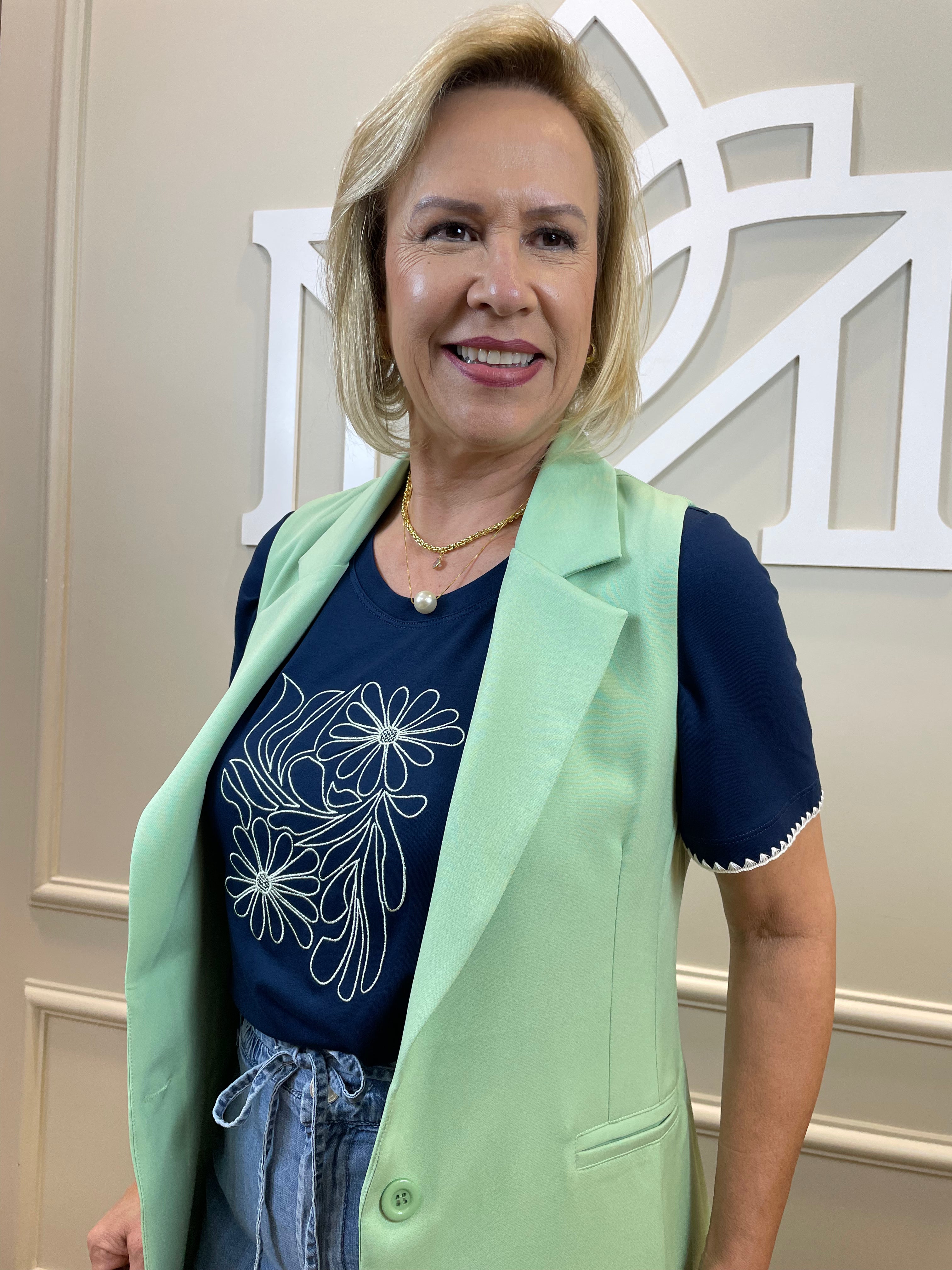 Colete alongado verde