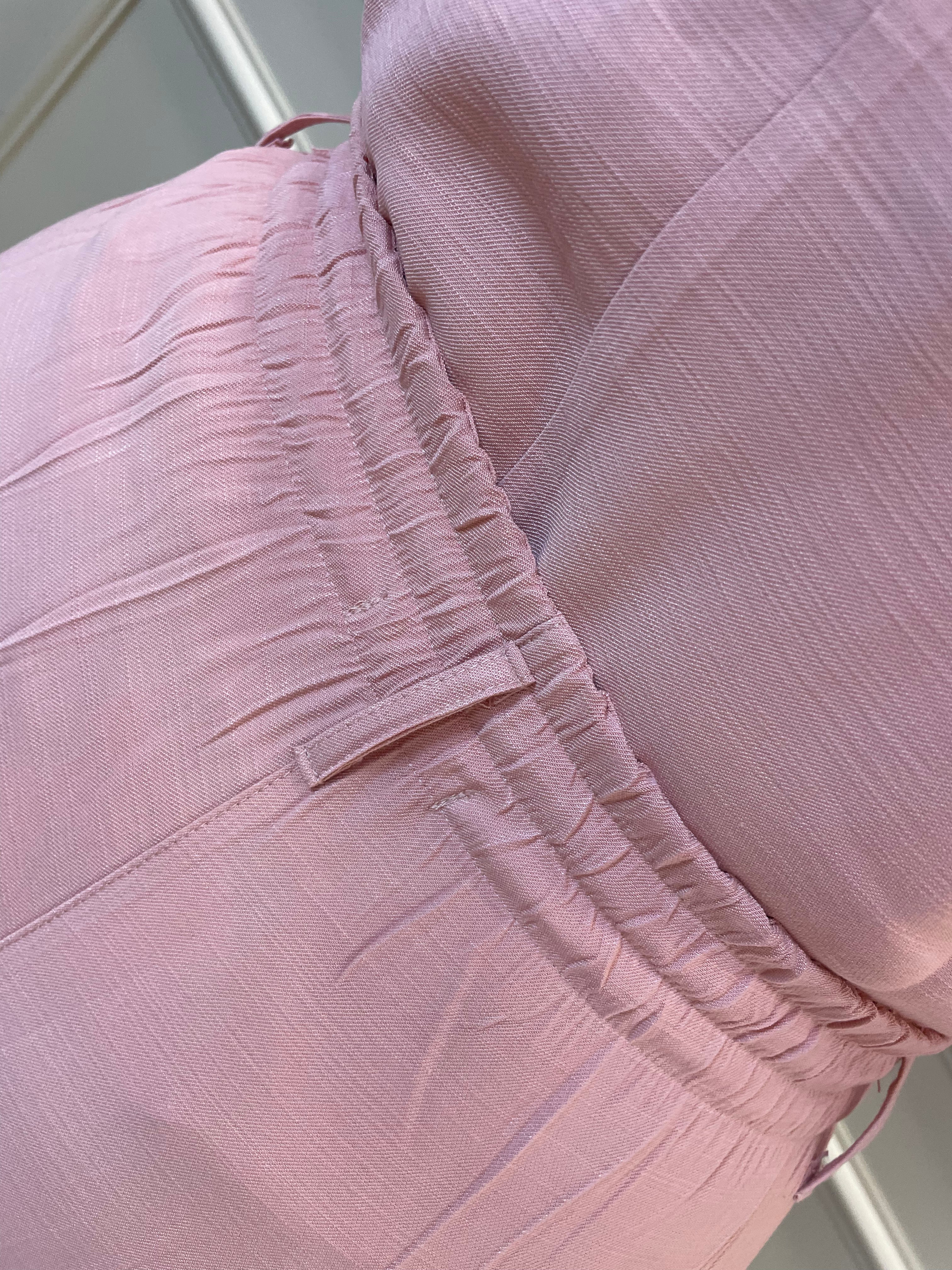 Conjunto regata/calça rosê decote V botões