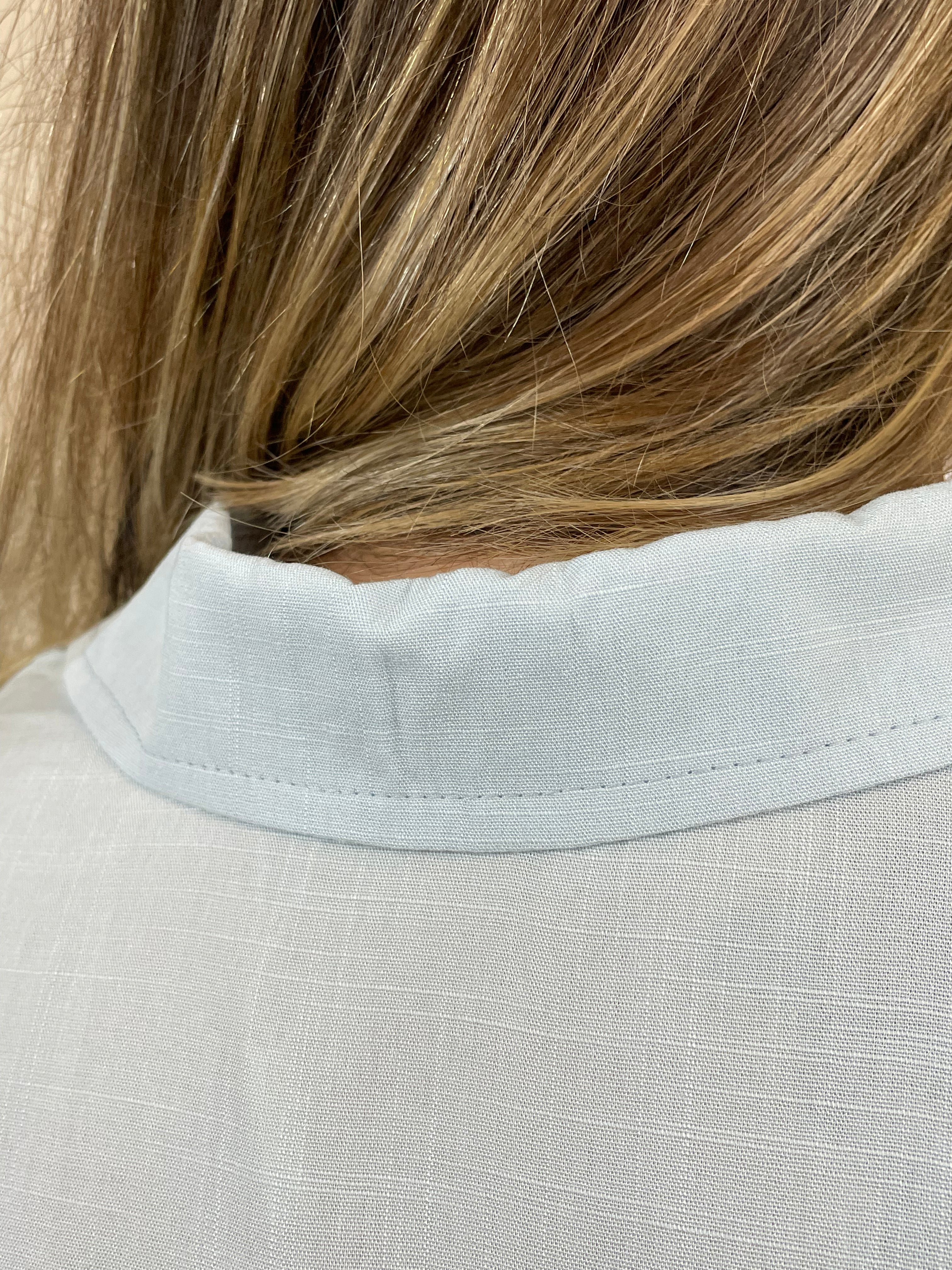 Camisa azulzinha barrado guipir