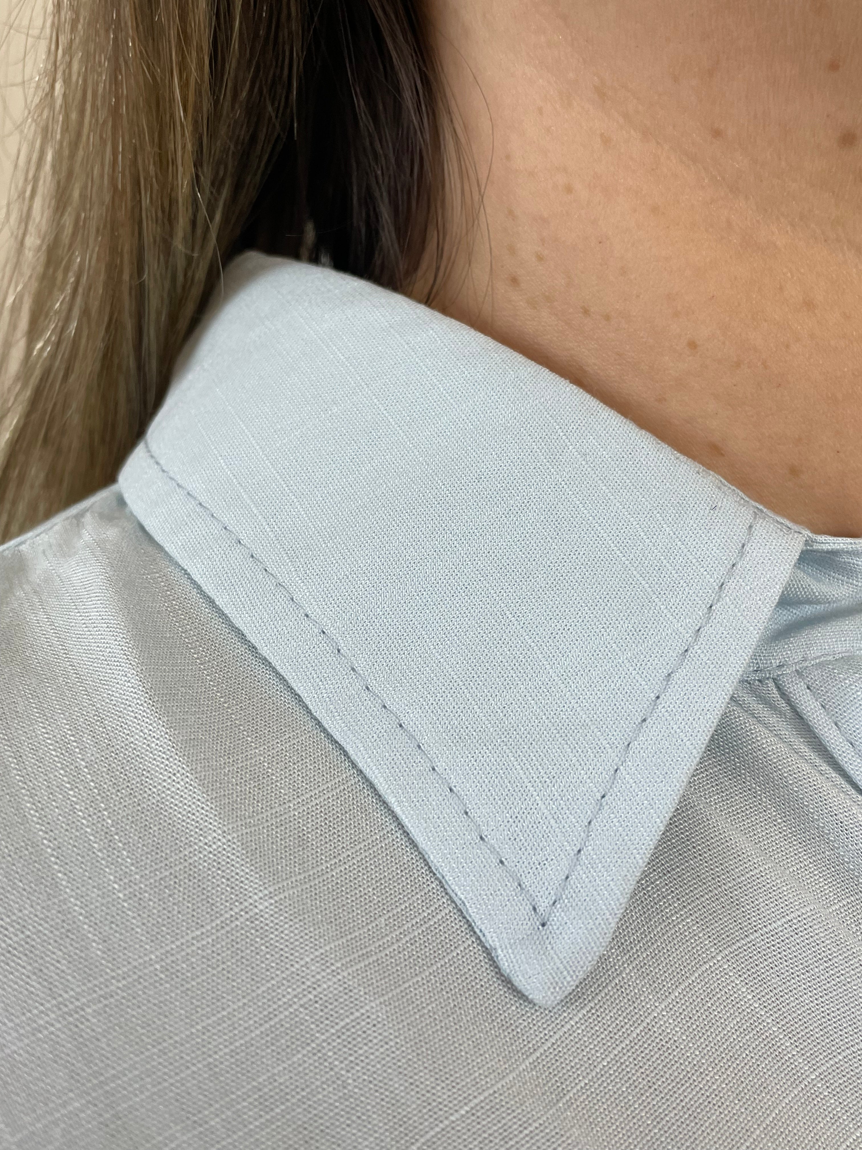 Camisa azulzinha barrado guipir