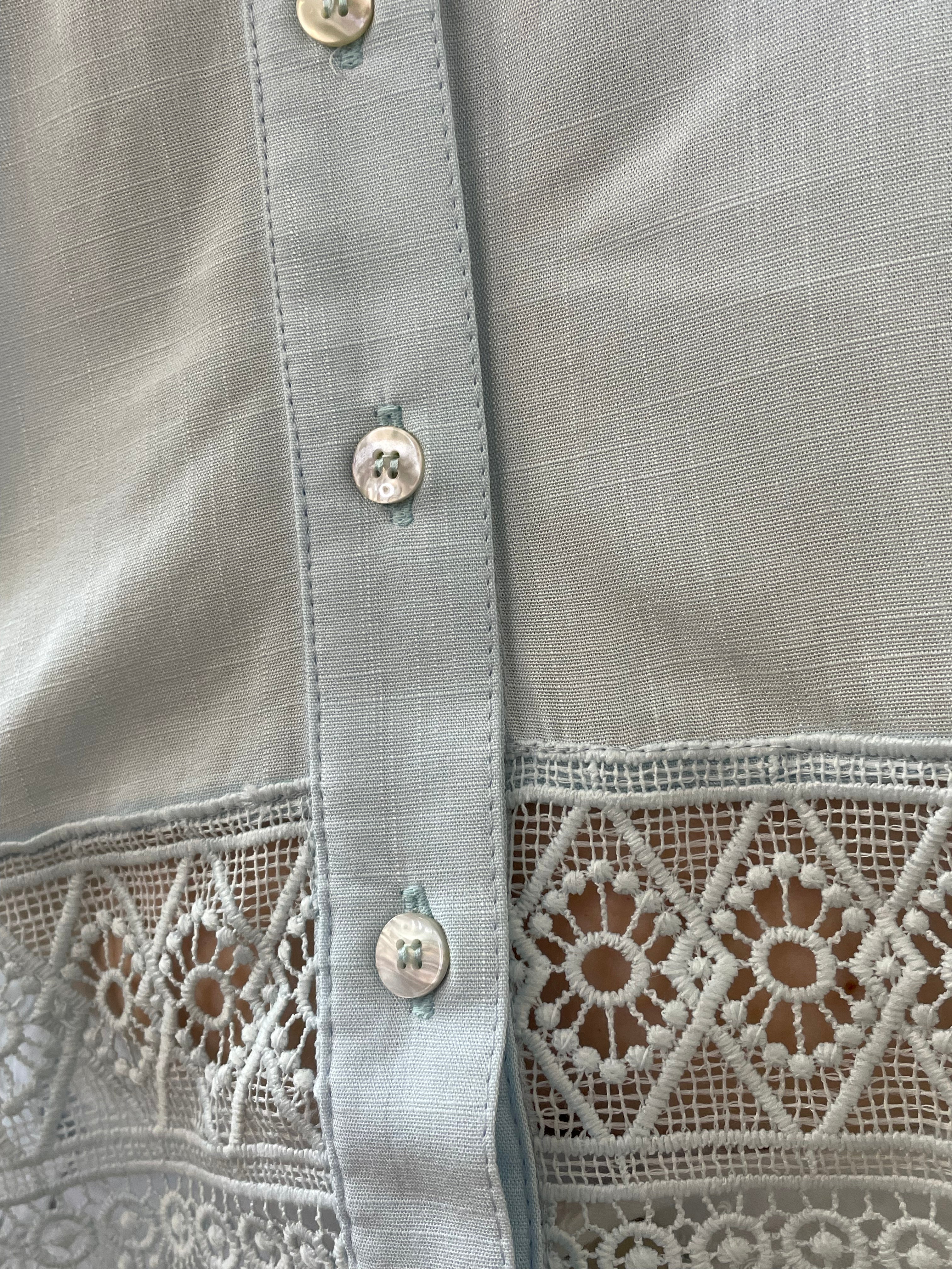 Camisa azulzinha barrado guipir