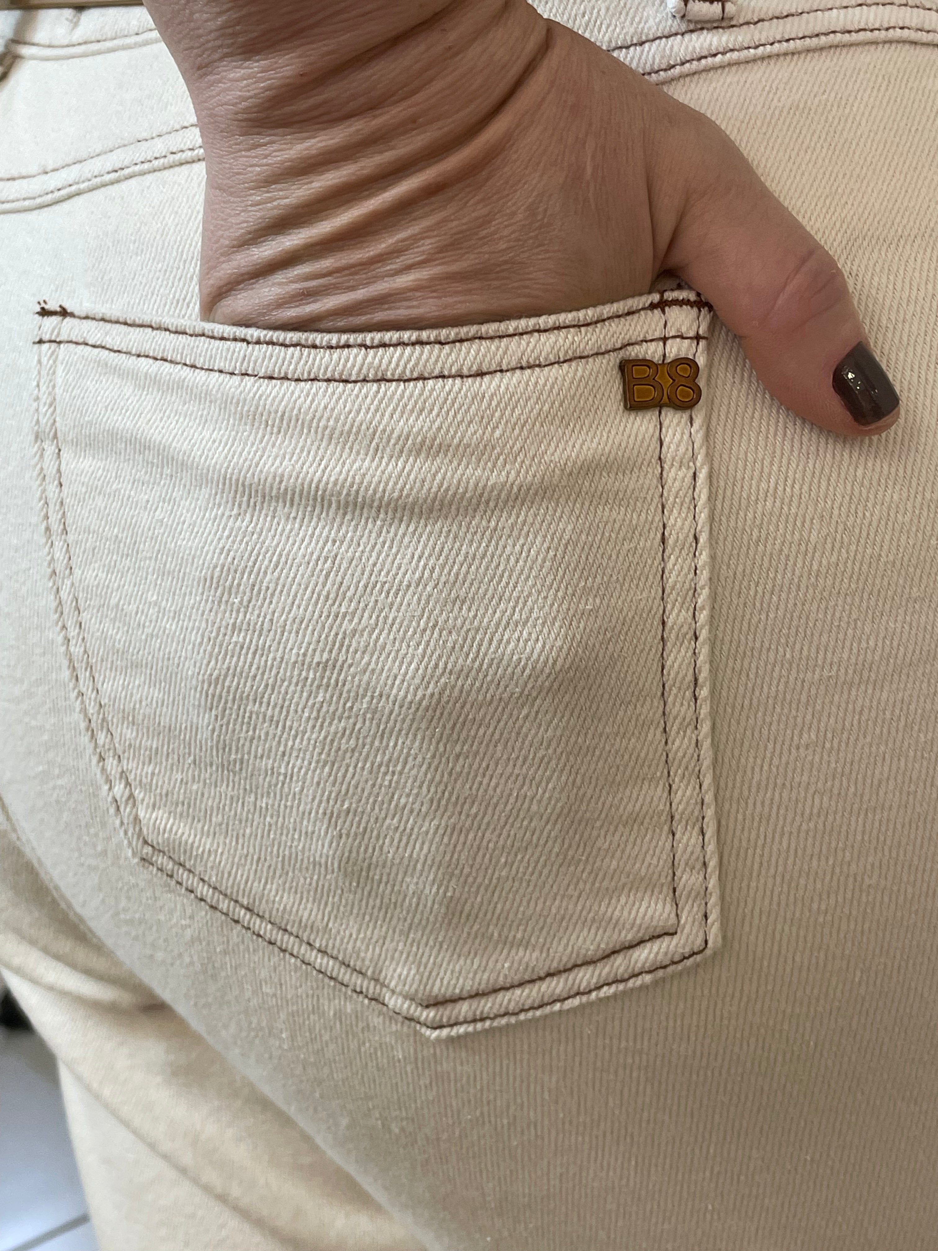 Calça mon sarja natural