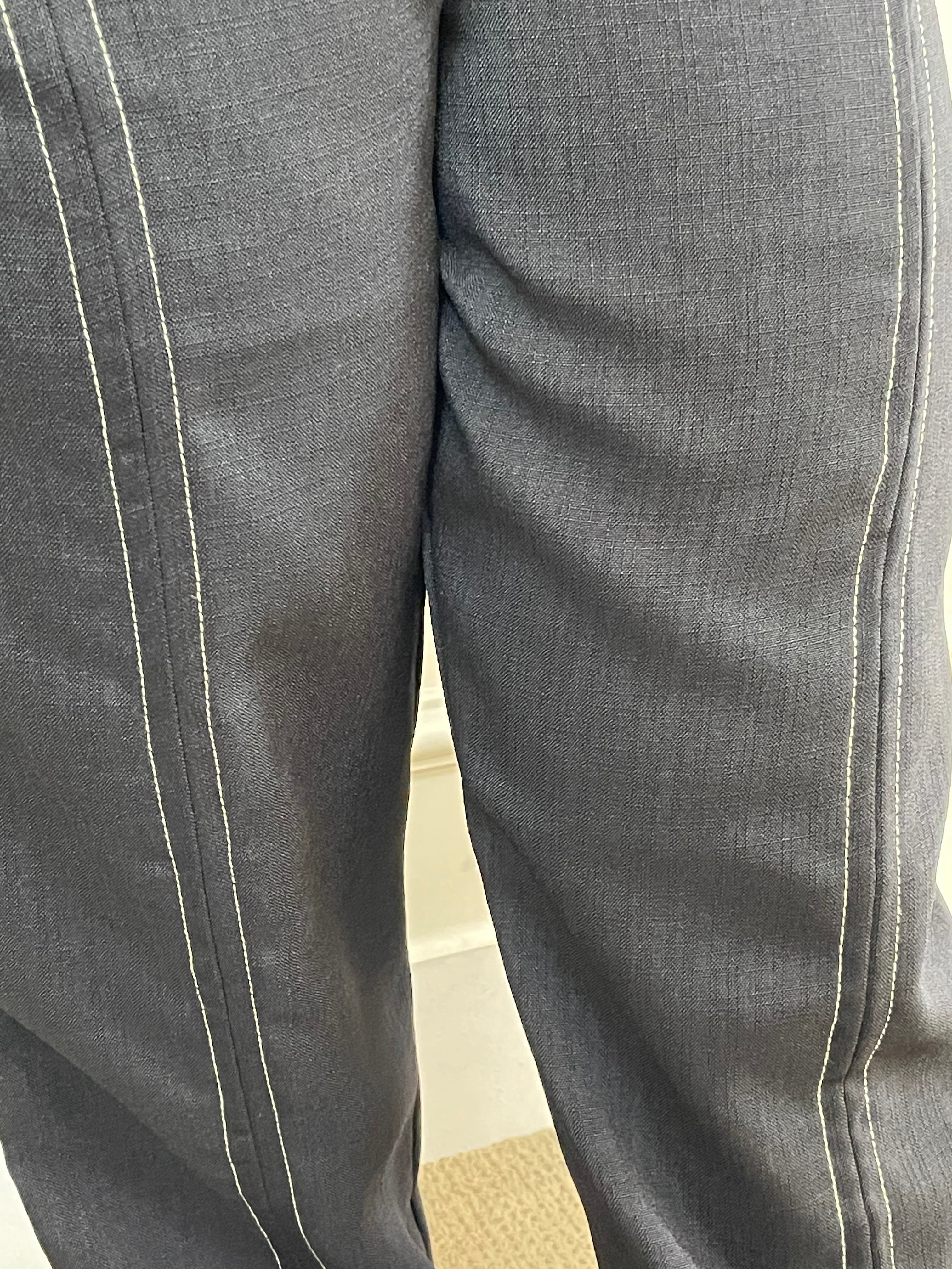 Conjunto calça alfaiataria preto cós