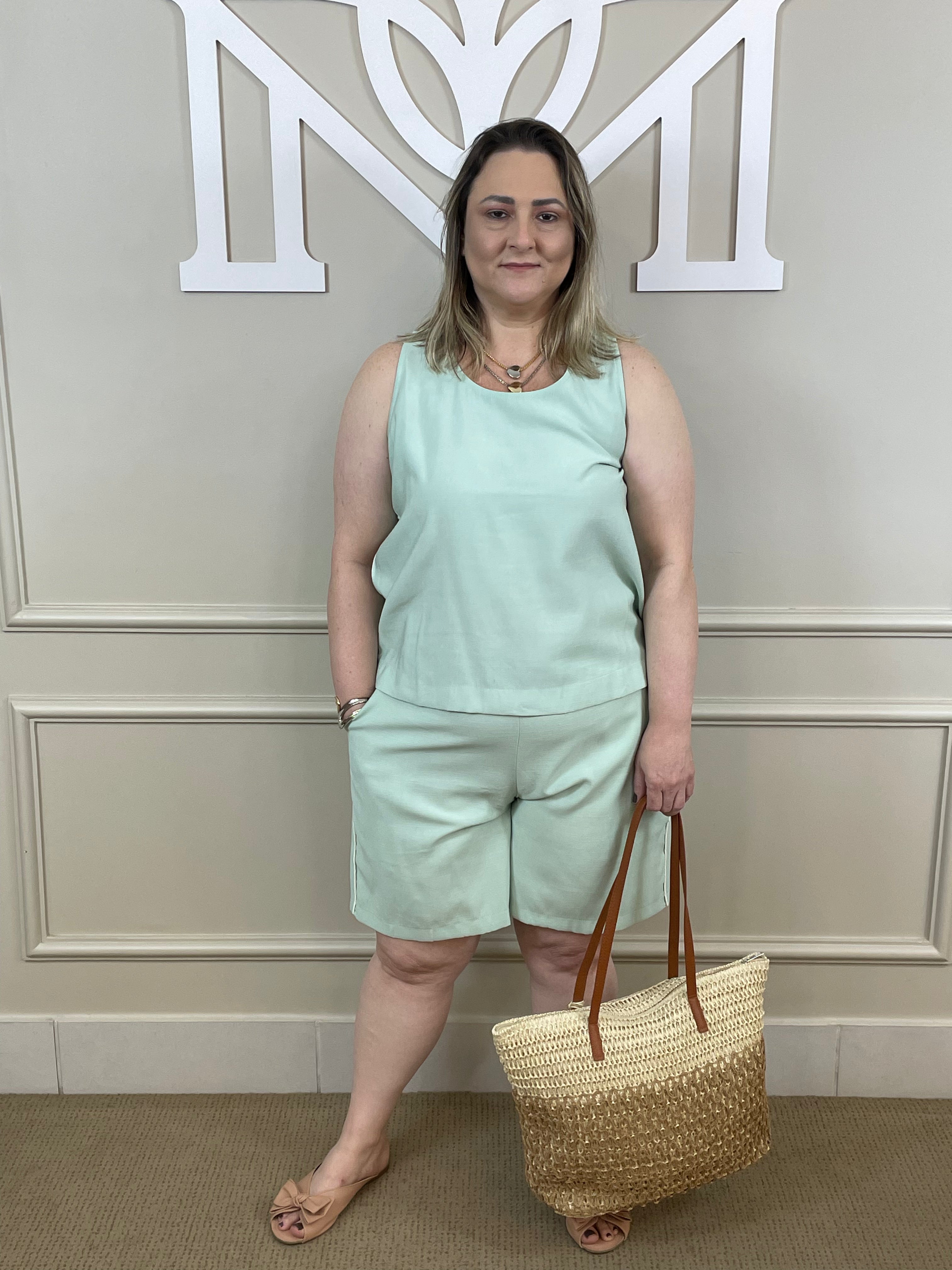 Conjunto short/regata verdinho - Factory