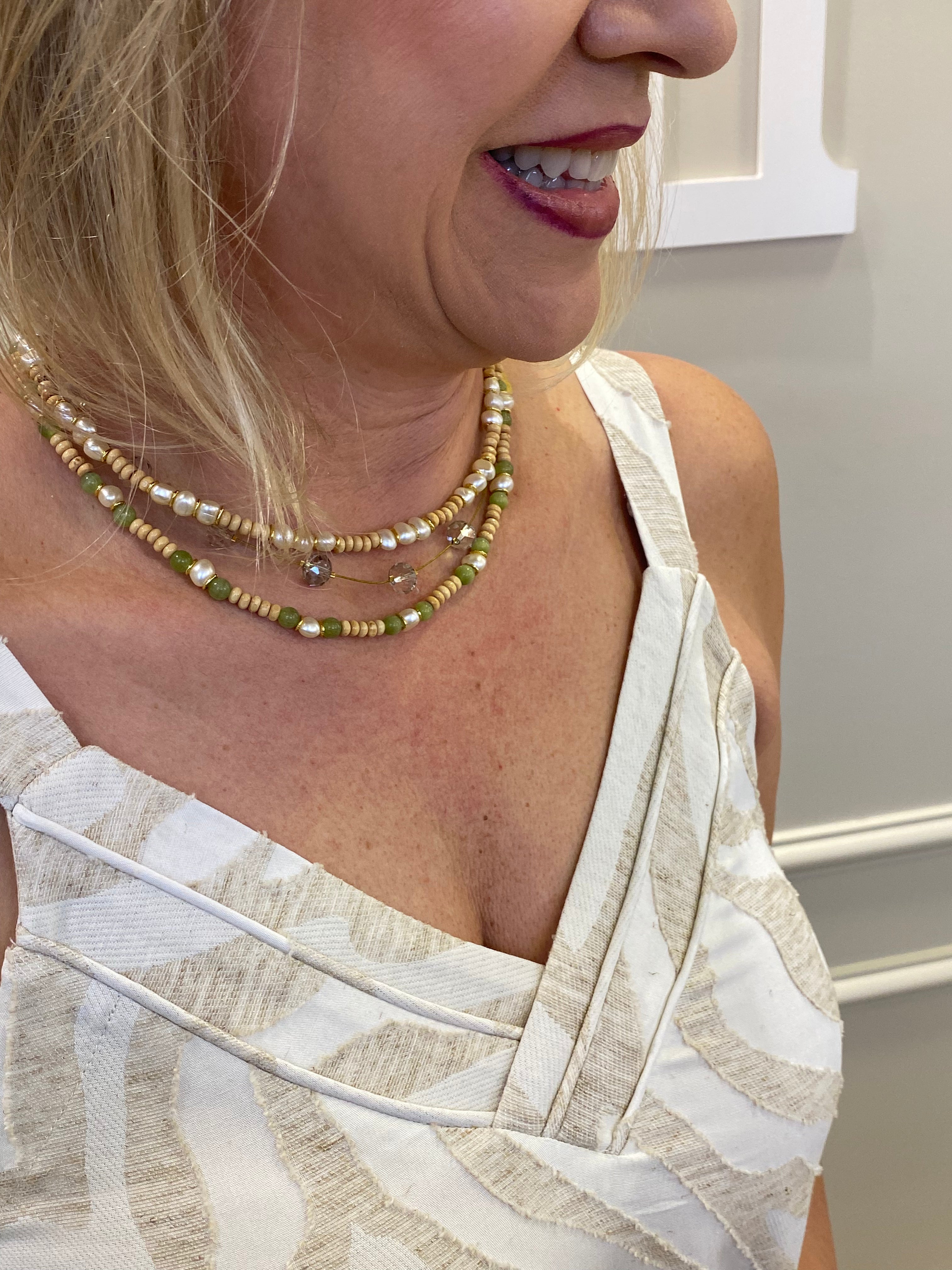 Vestido midi off riscos linho natural - Seiki