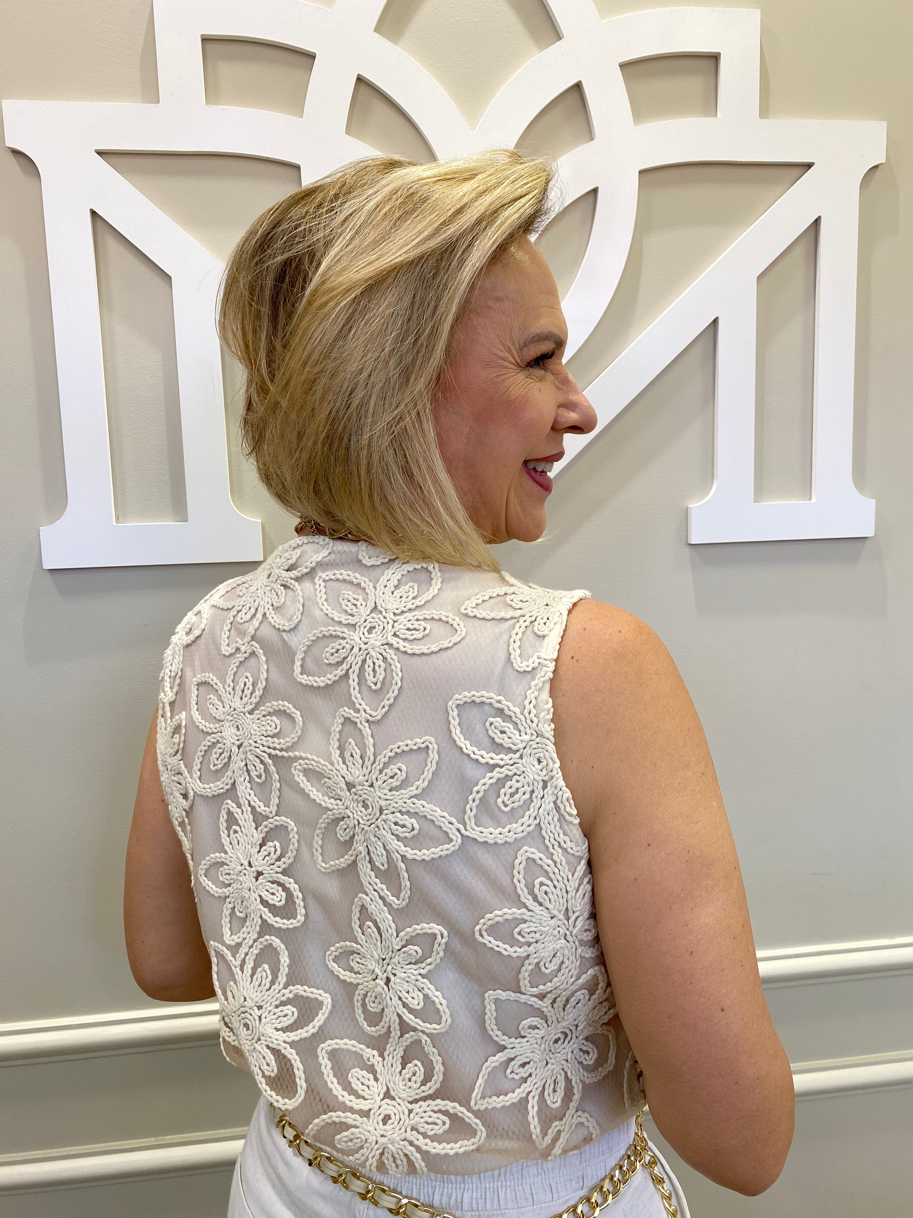 Blusa tulê off bordada - Seiki