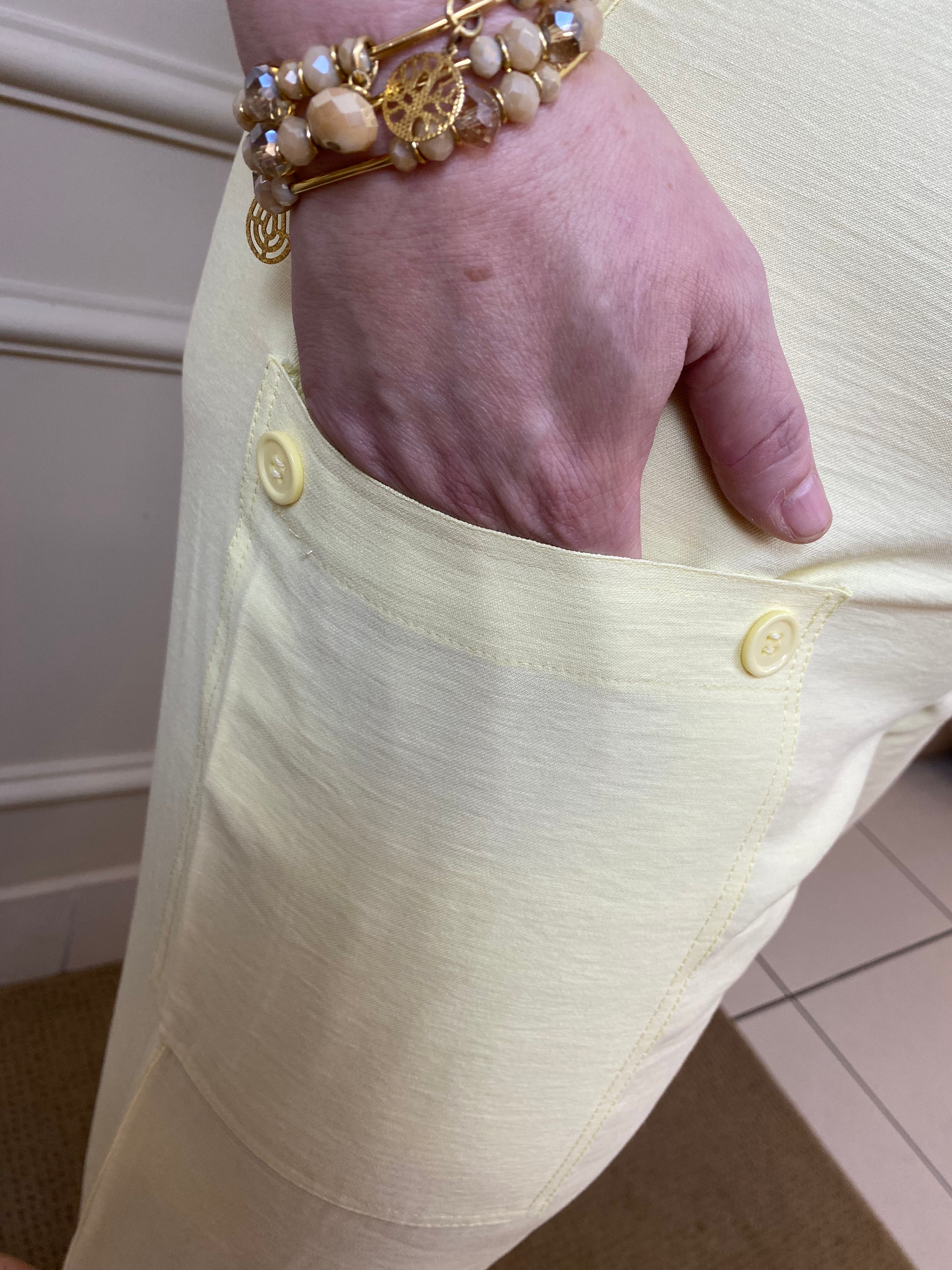 Conjunto capri/colete amarelo - Elabel