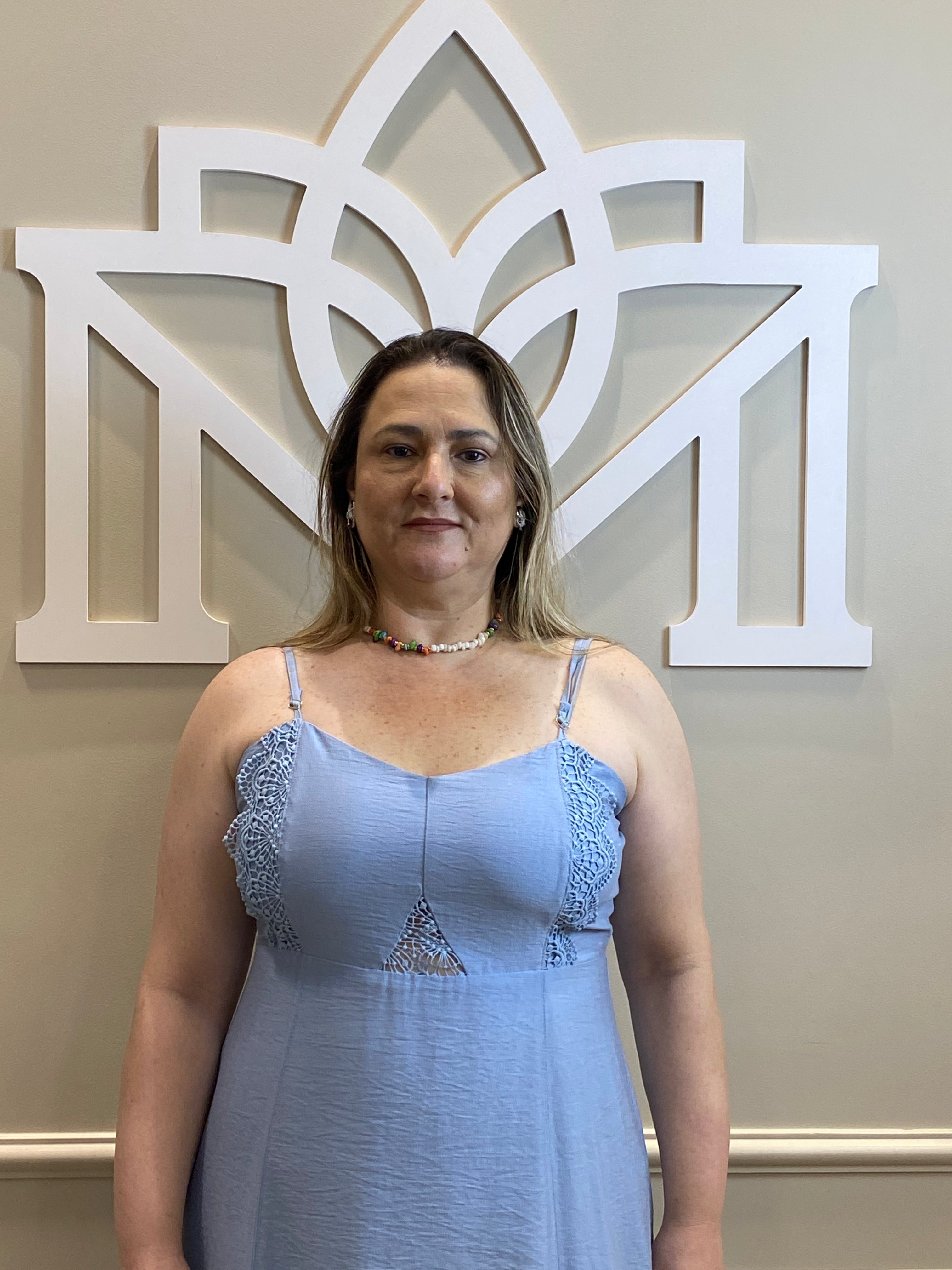 Vestido midi azul renda amarração - Temaplus