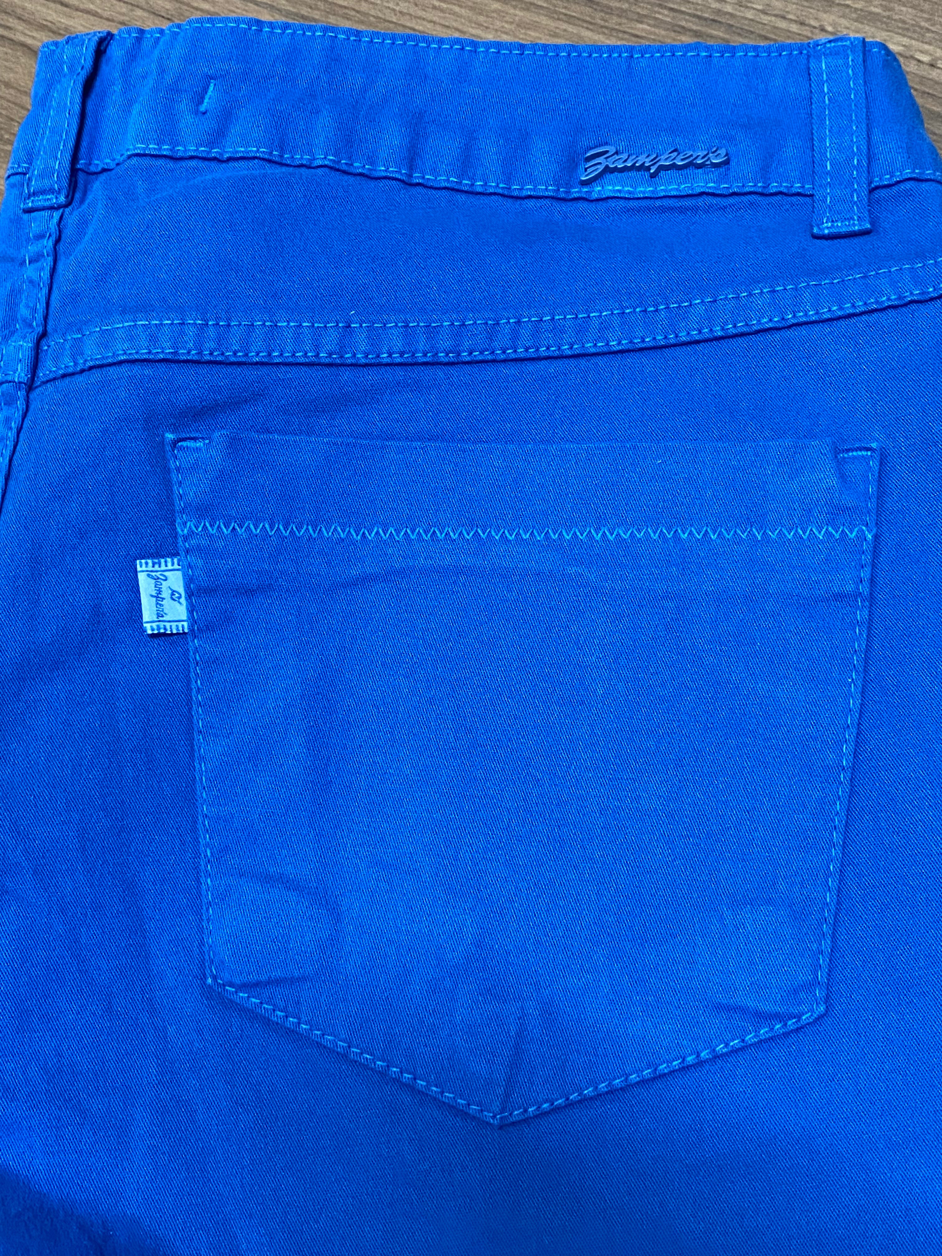 Bermuda sarja azul denin fivela cós - Zampers