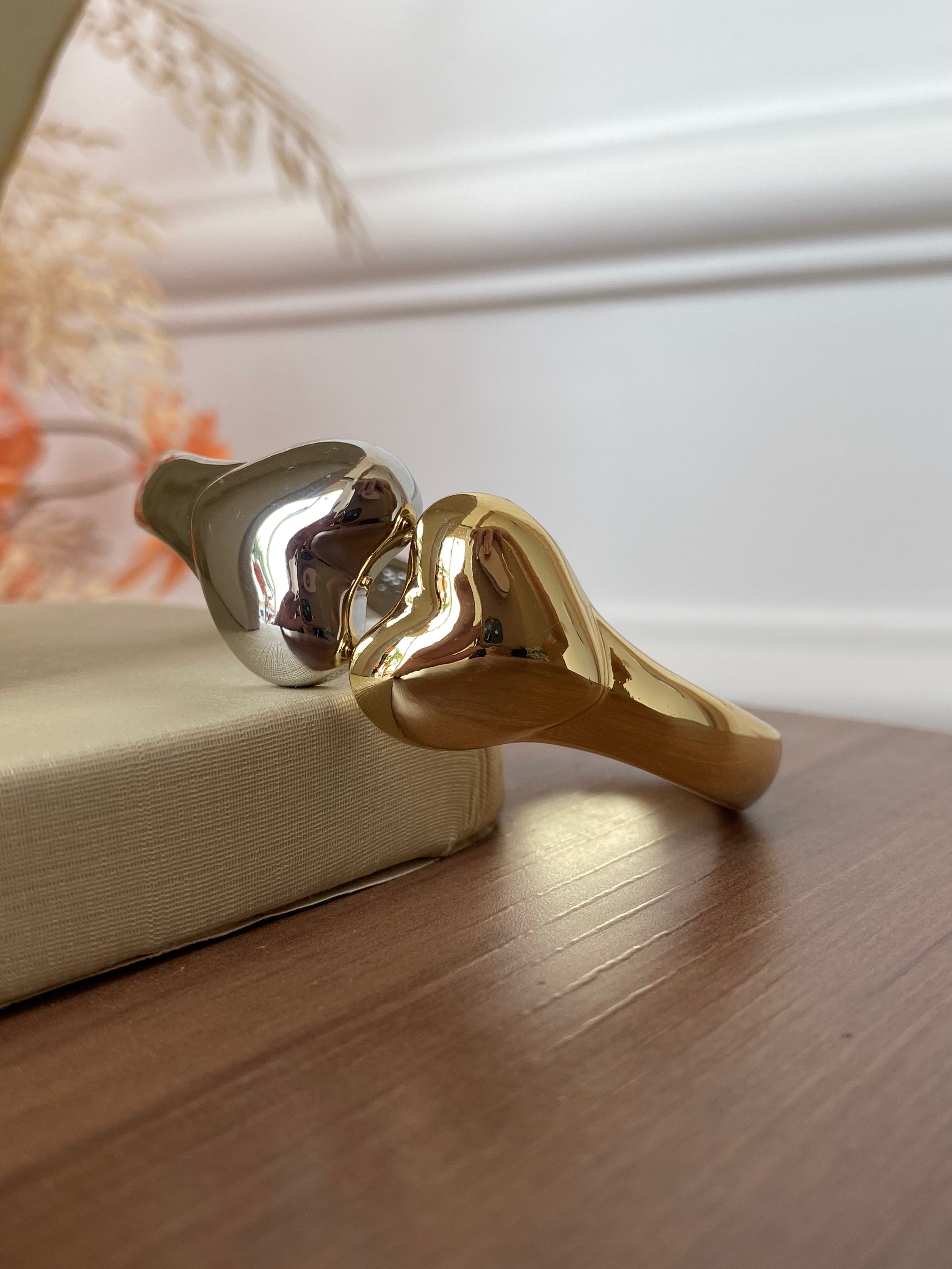 Bracelete dourado/prata coração noluxo