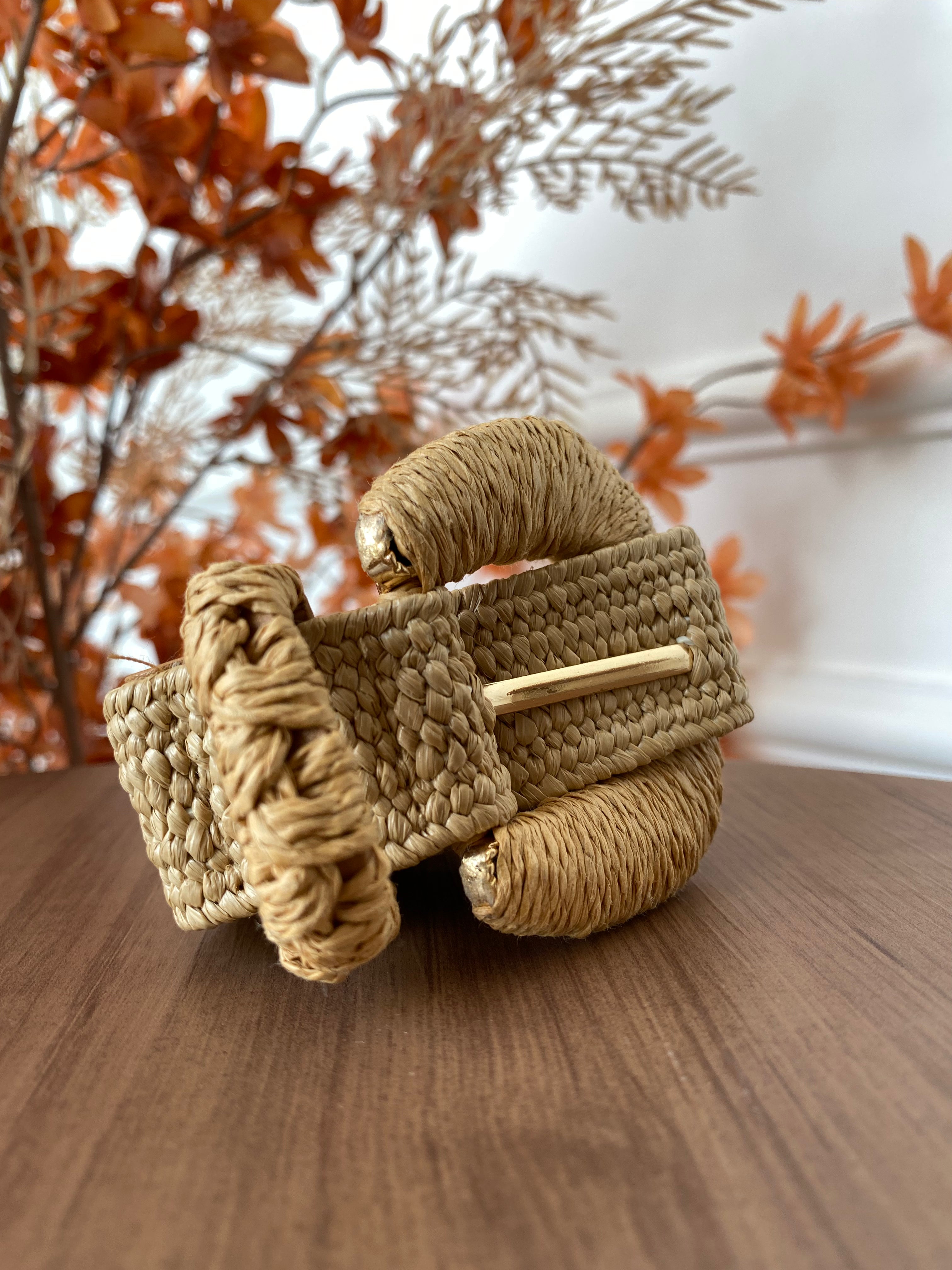 Cinto palha fino fivela palha luz Camila