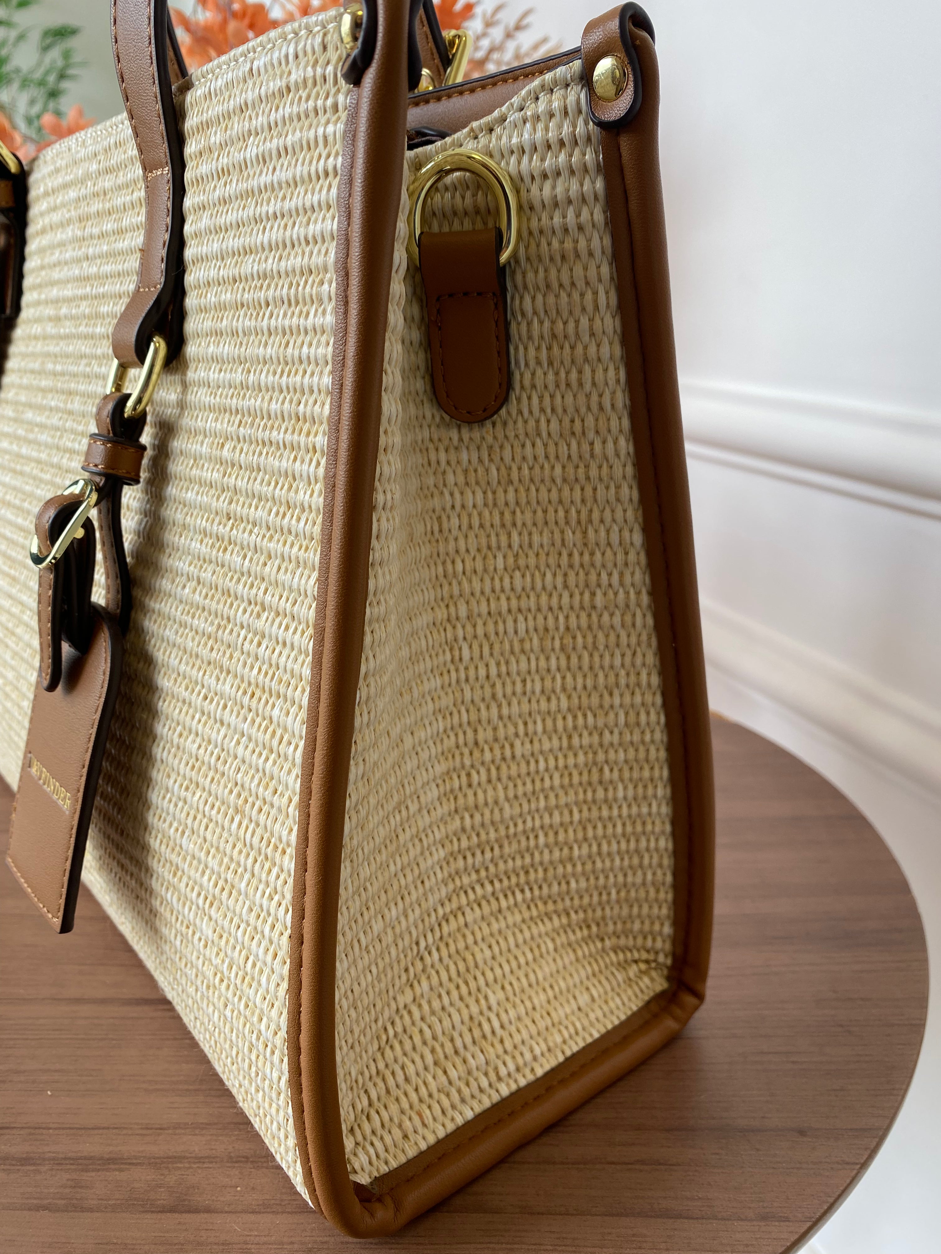 Bolsa palha alça caramelo - Finder