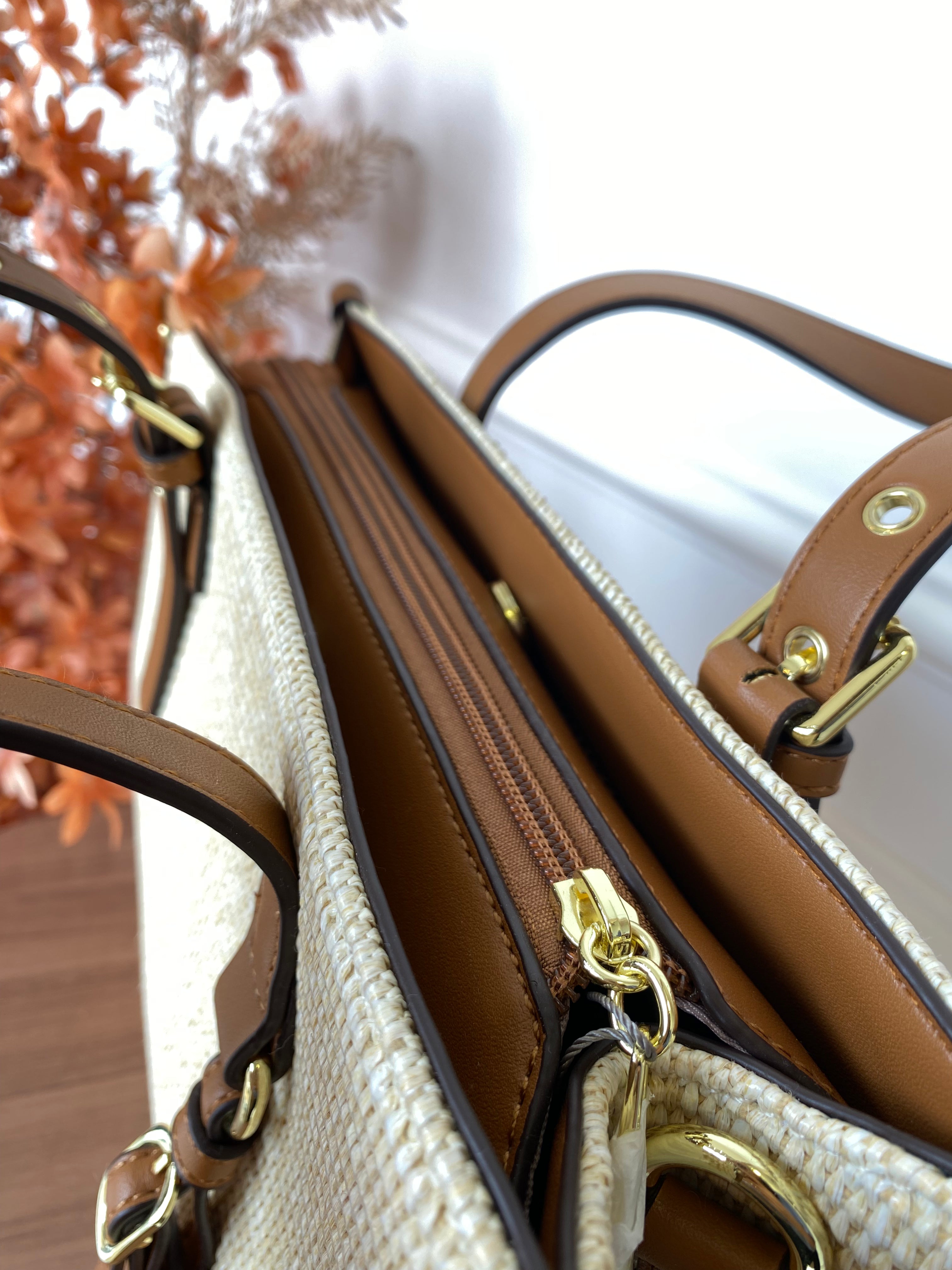 Bolsa palha alça caramelo - Finder