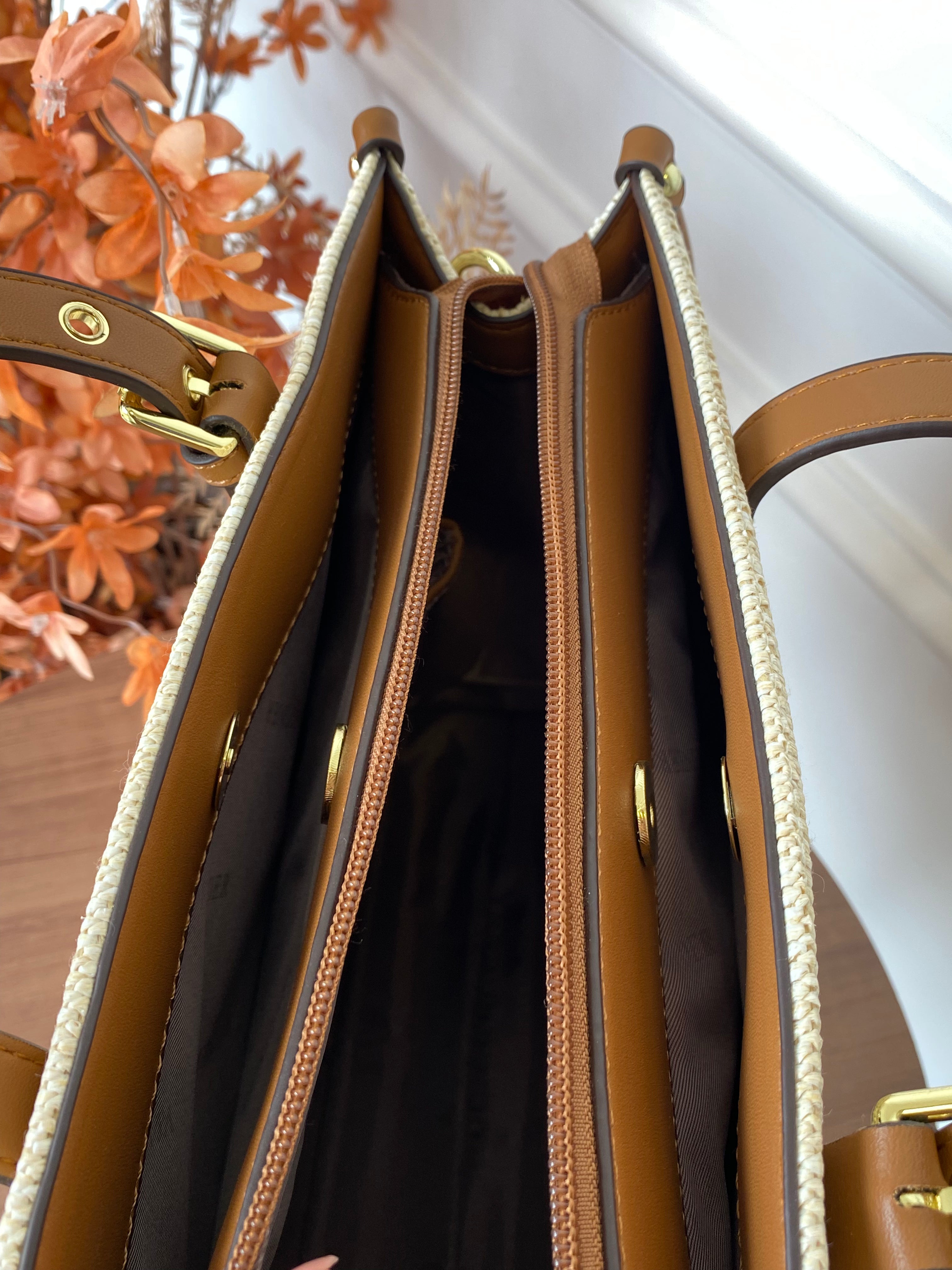 Bolsa palha alça caramelo - Finder