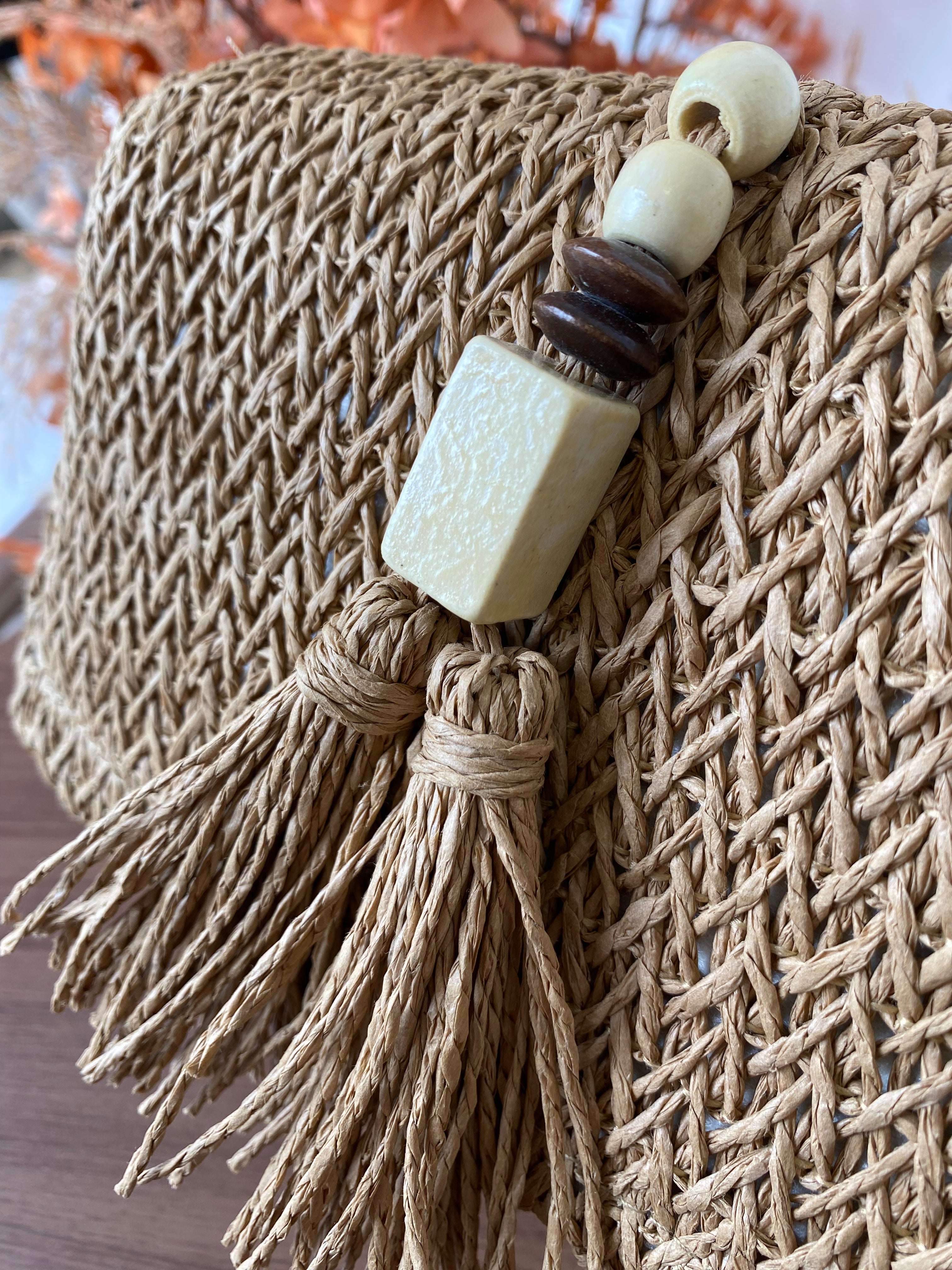 Bolsa palha tassel pequena