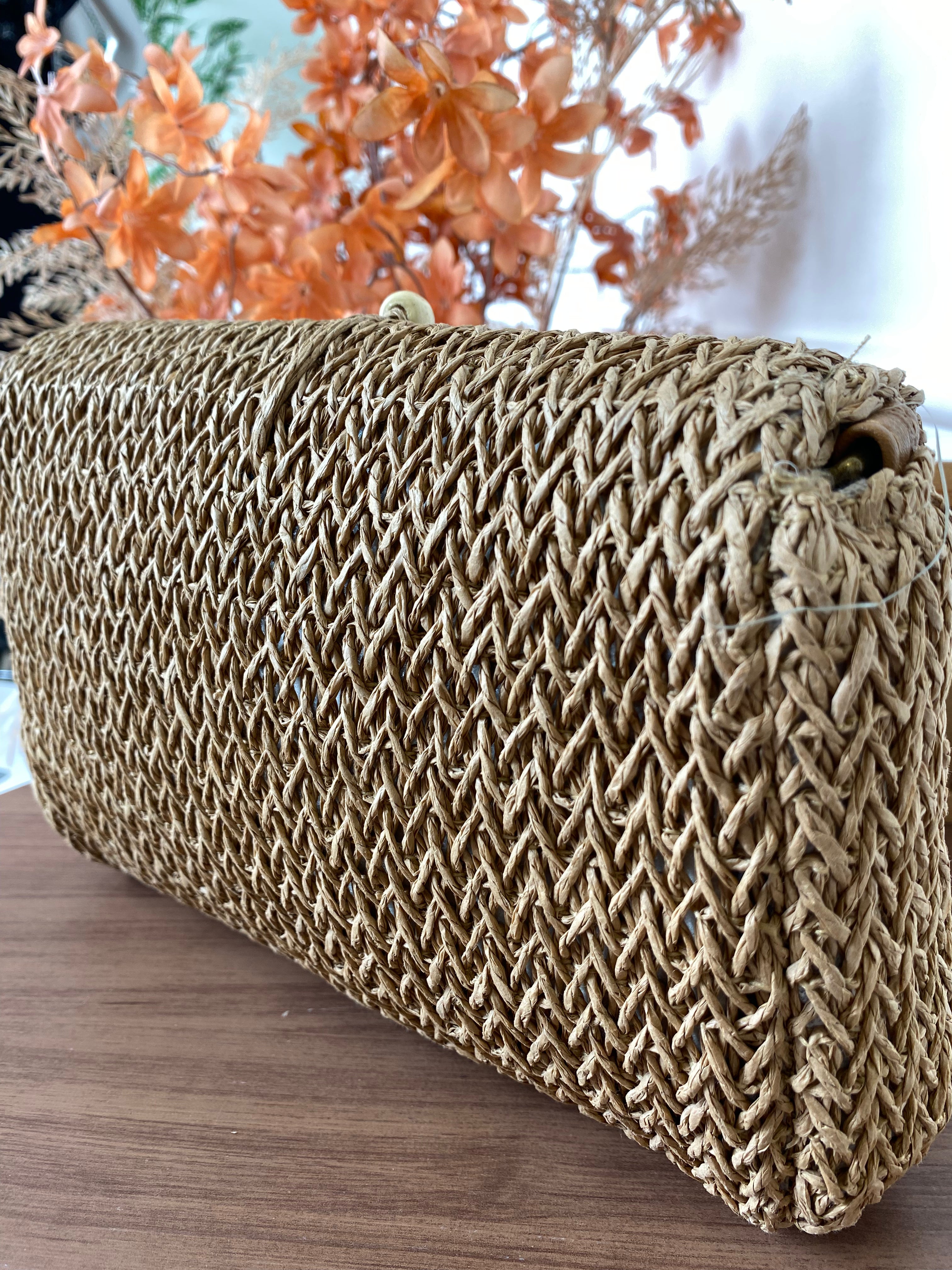 Bolsa palha tassel pequena