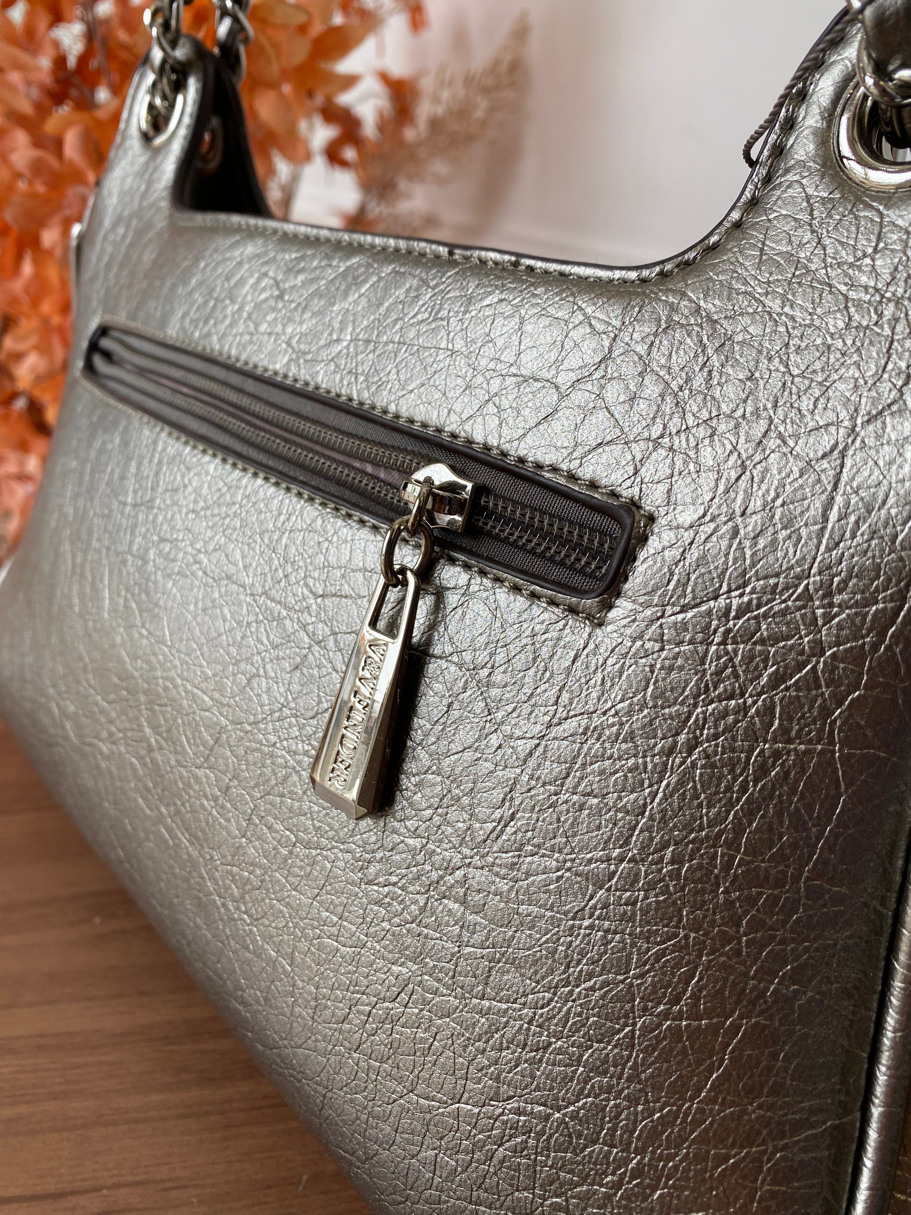 Bolsa prata velha alça corrente - Finder