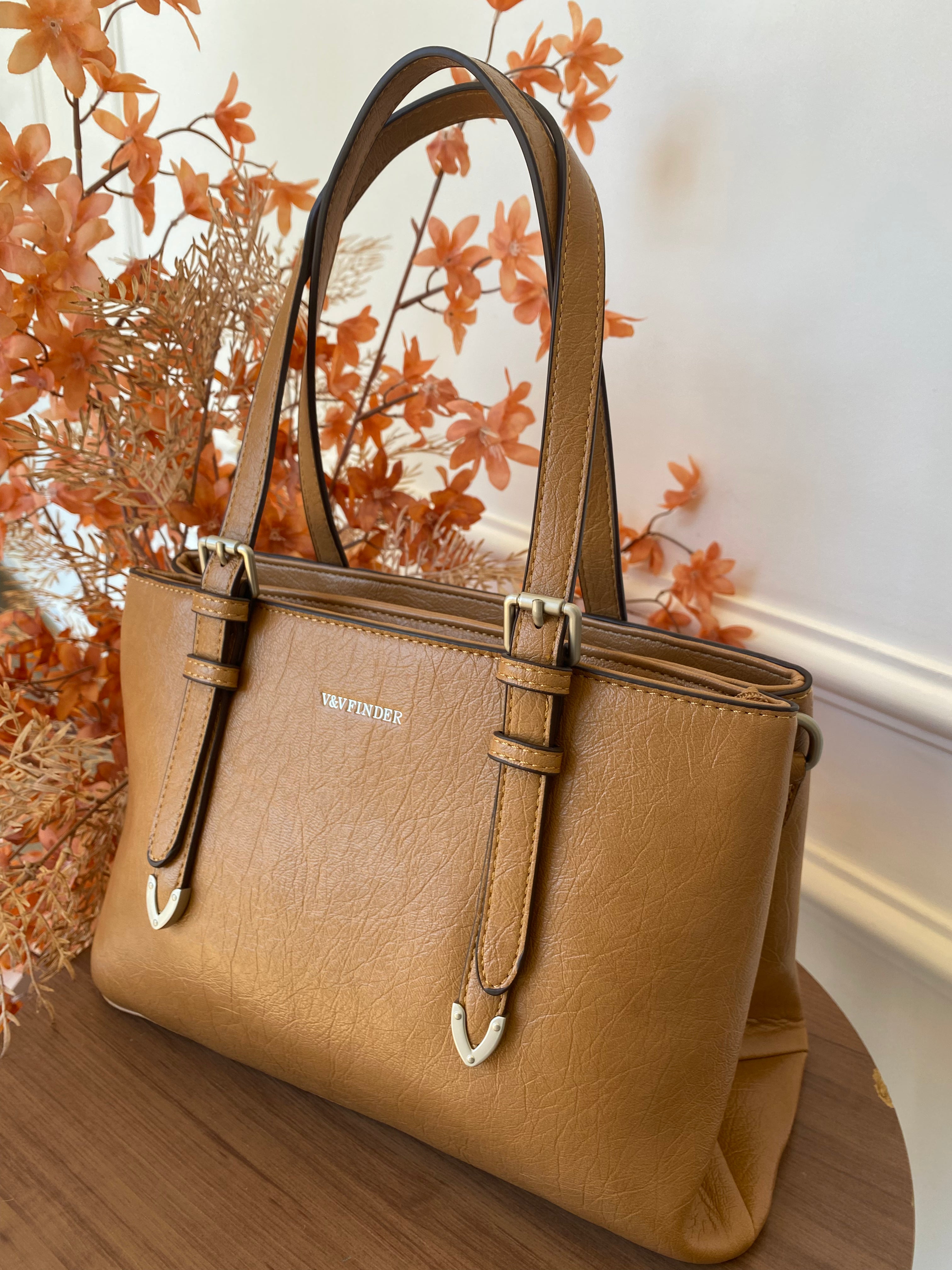 Bolsa caramelo dois zíper - Finder