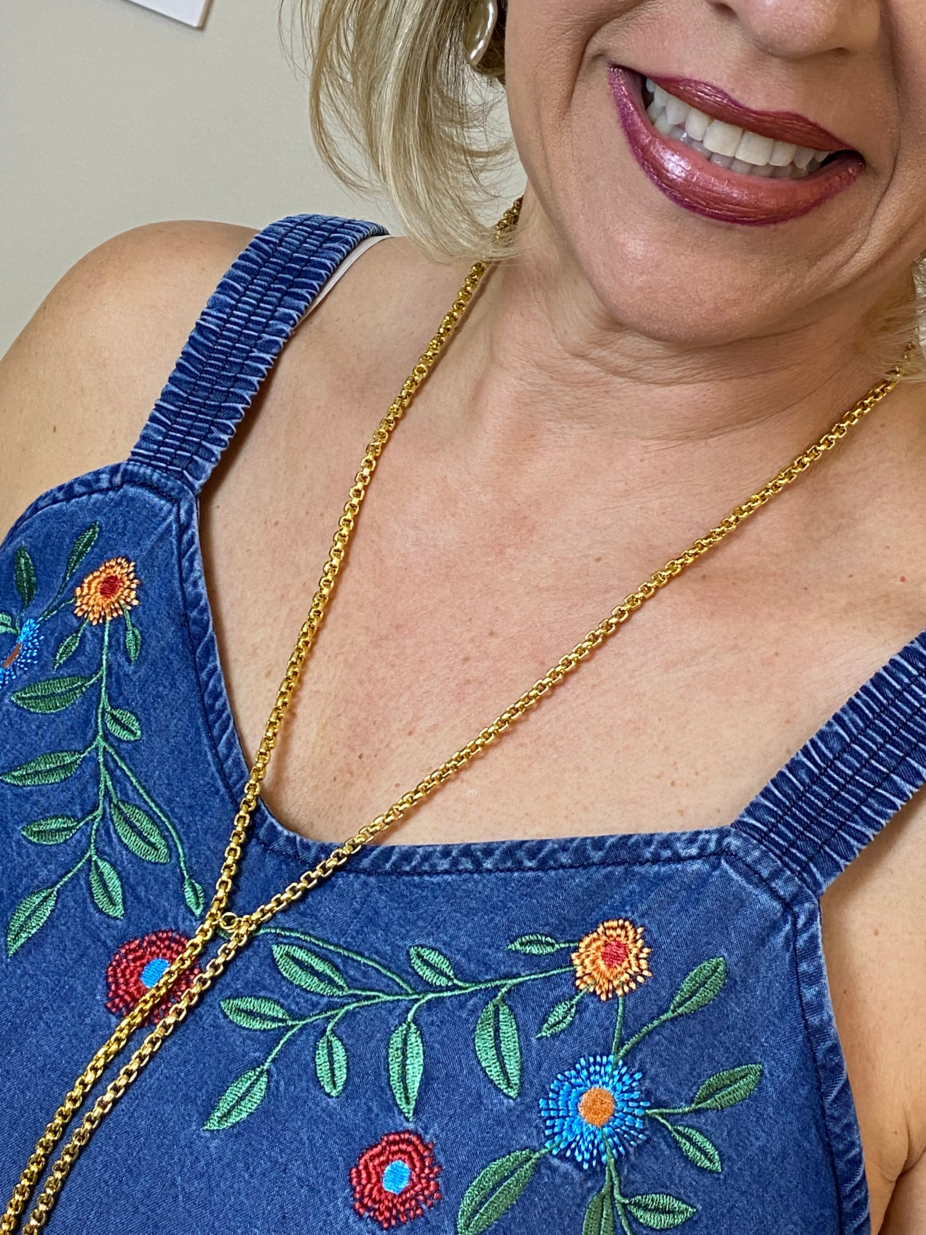 Vestido midi tencel bordado alça