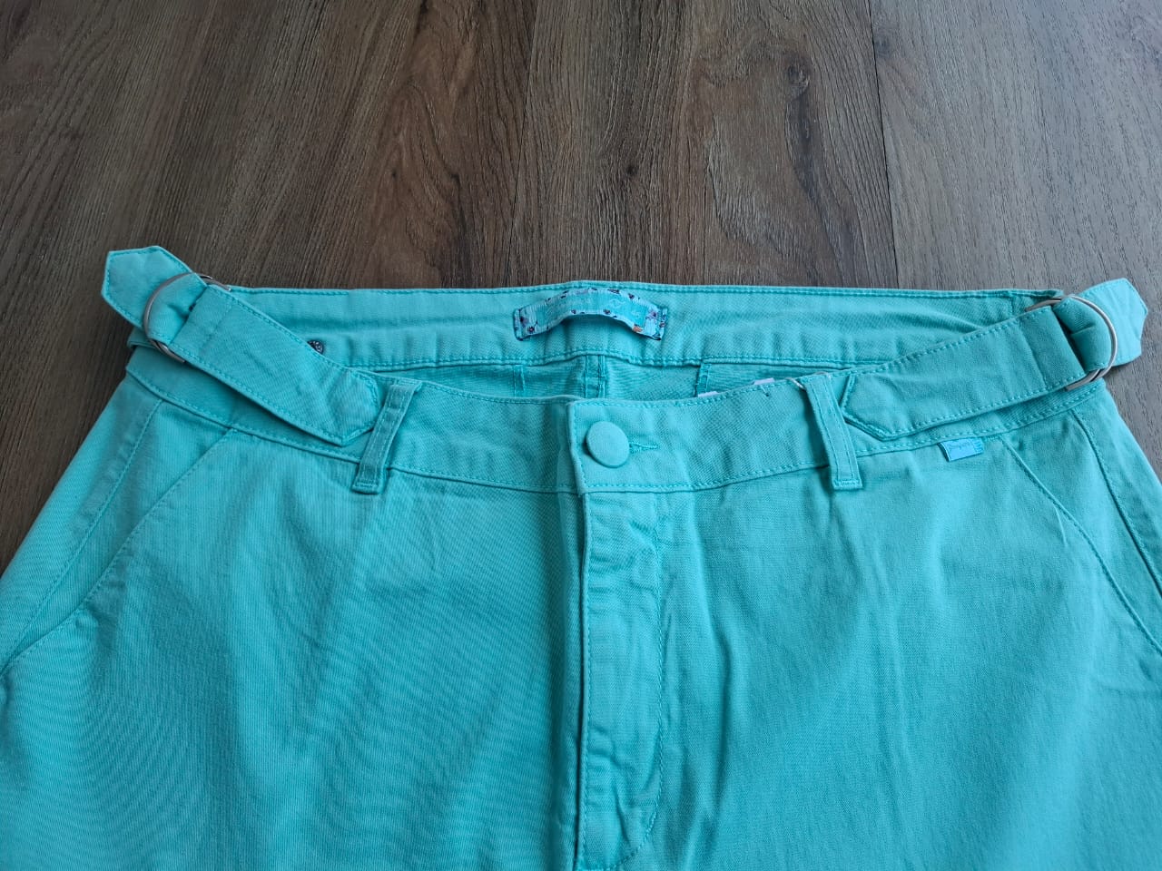 Bermuda sarja verde água fivela cós - Zampers